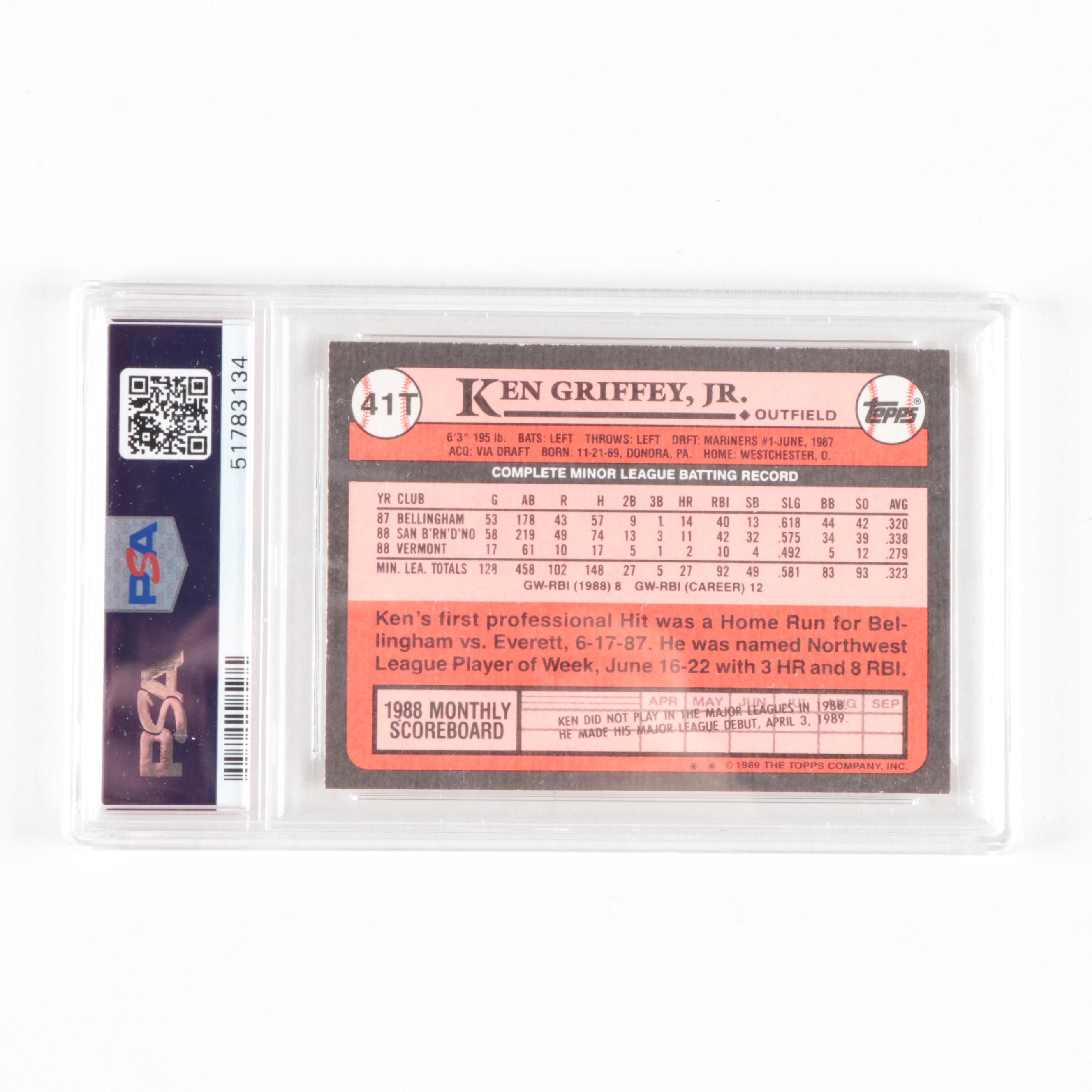 1989 Topps Traded Ken Griffey Jr. Rookie #41T Graded PSA 9 Mint Baseball Card