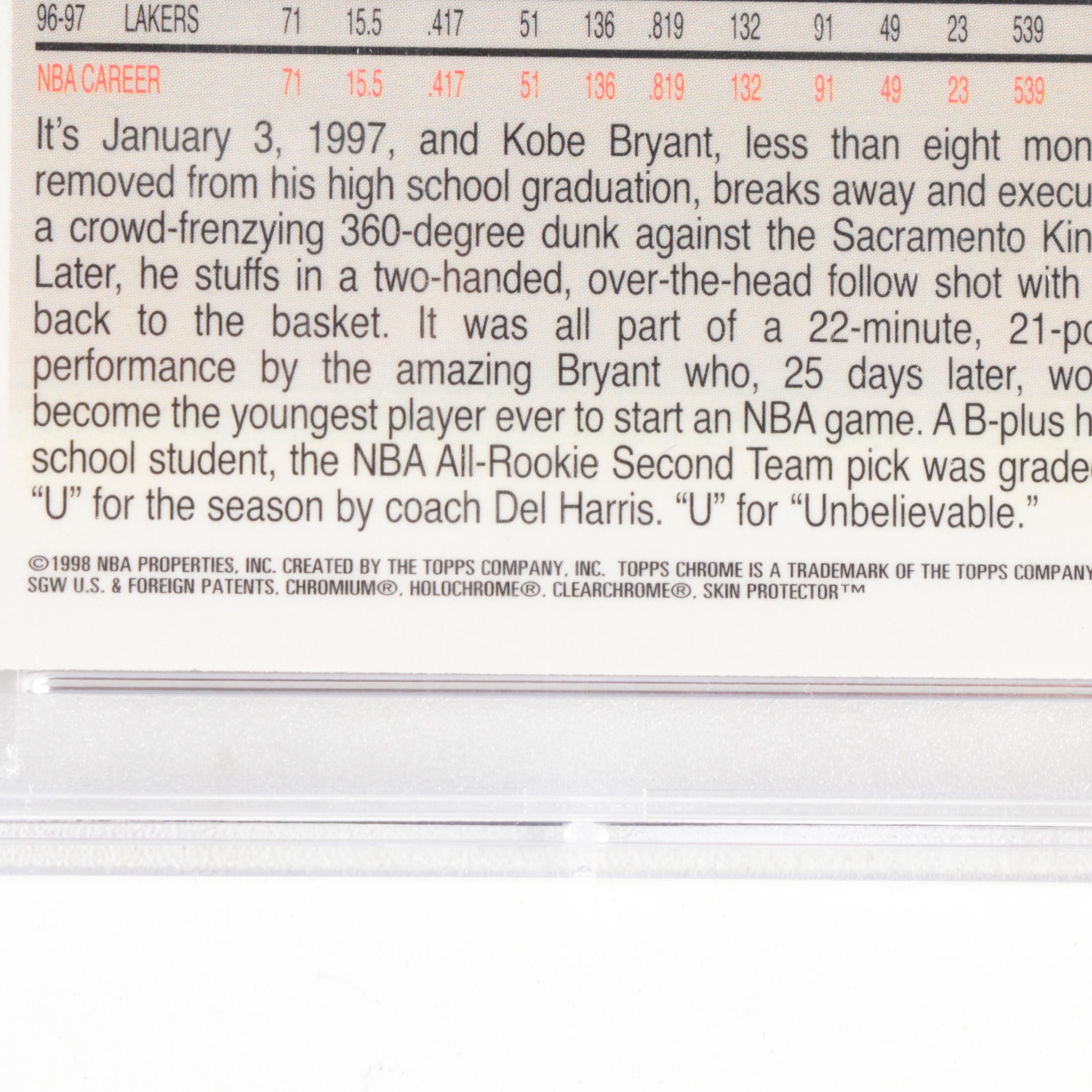 1997 Topps Chrome Kobe Bryant #171 Graded PSA 8 NM-MT Basketball Card