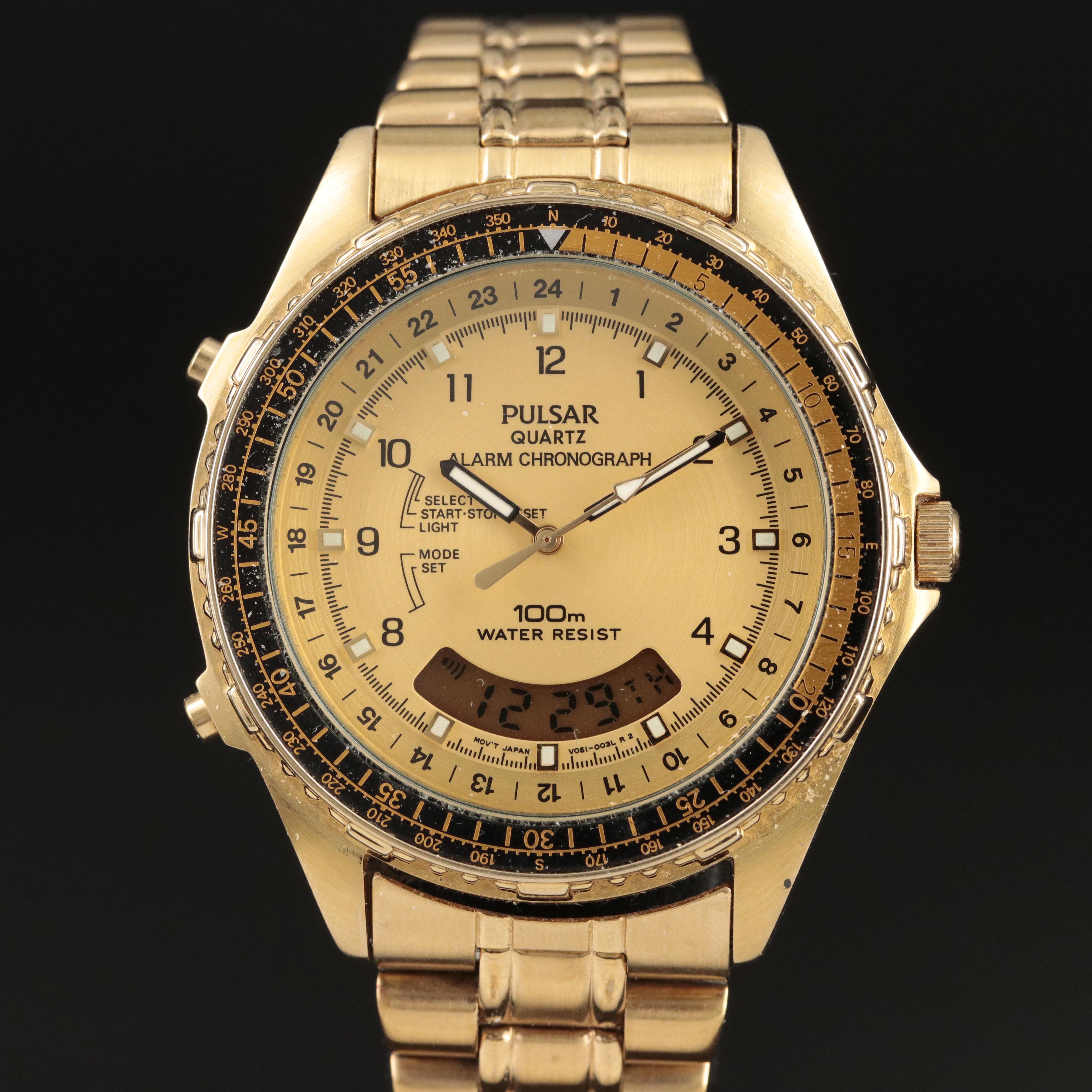 Pulsar Alarm Chronograph Digital and Analog Watch