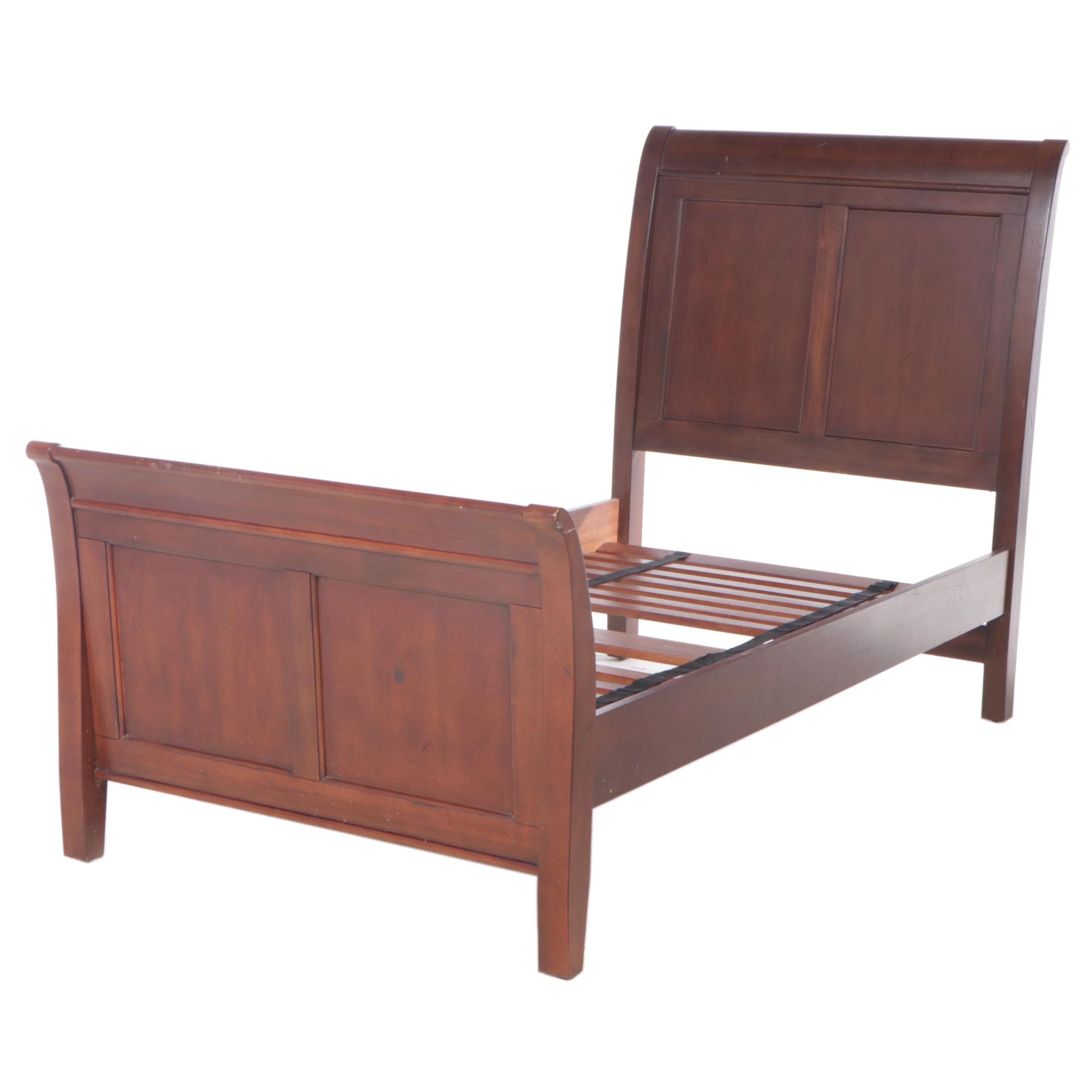 Twin Size Sleigh Bed with Slats