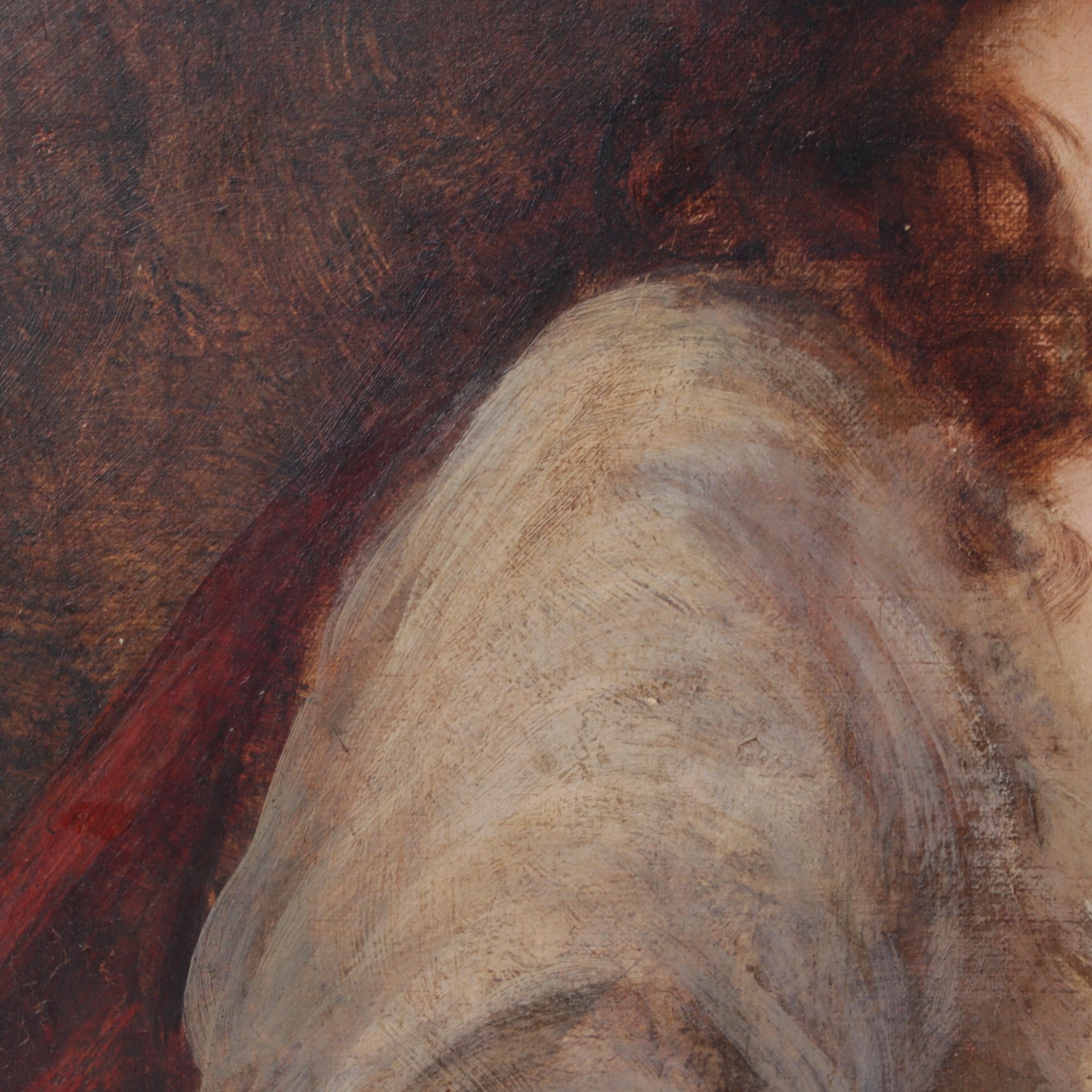 English School Portrait Oil Painting of Young Woman, Early 19th Century