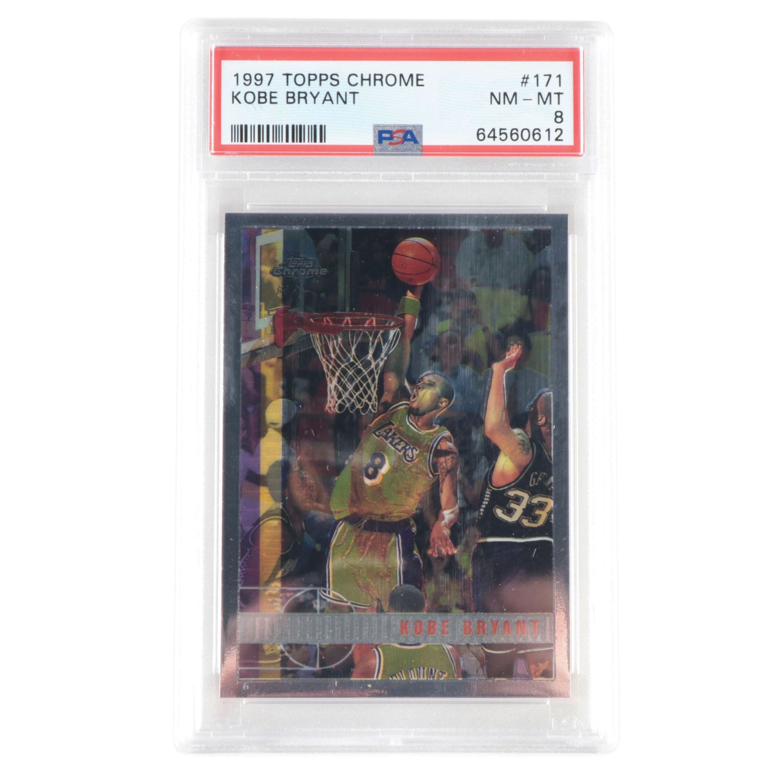 1997 Topps Chrome Kobe Bryant #171 Graded PSA 8 NM-MT Basketball Card
