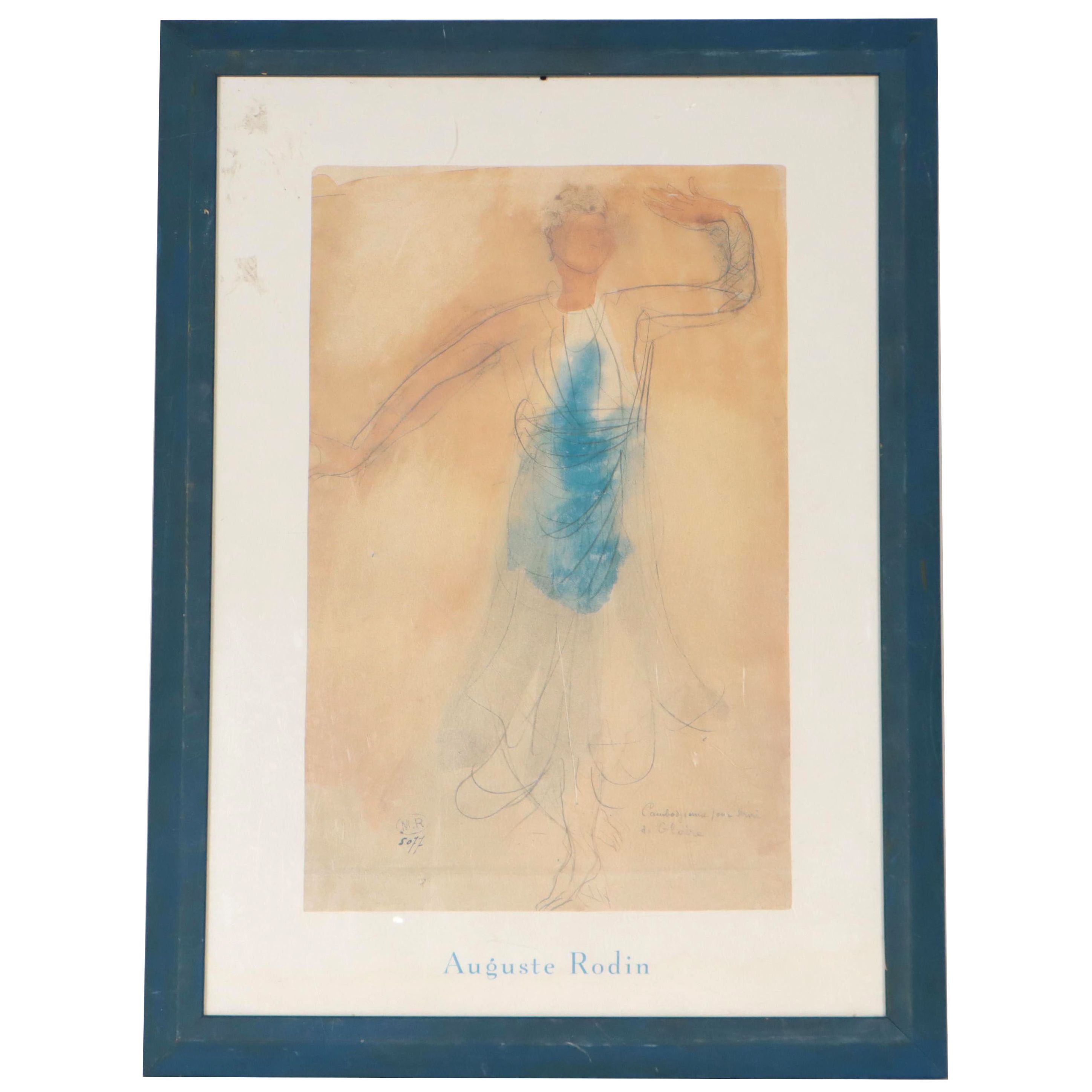 Offset Lithograph After Auguste Rodin "Cambodian Dancer From the Front"