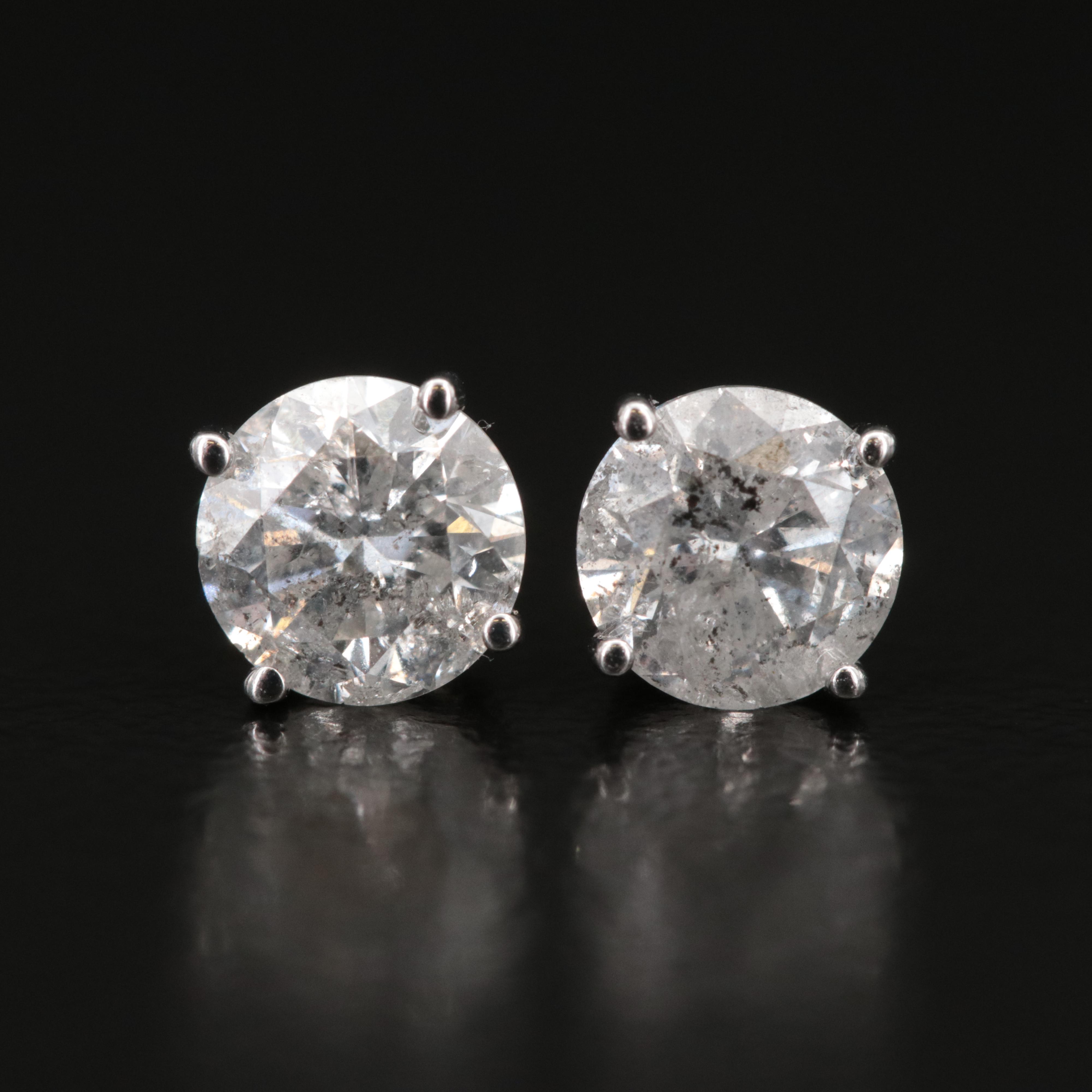 14K 0.98 CTW Diamond Solitaire Earrings