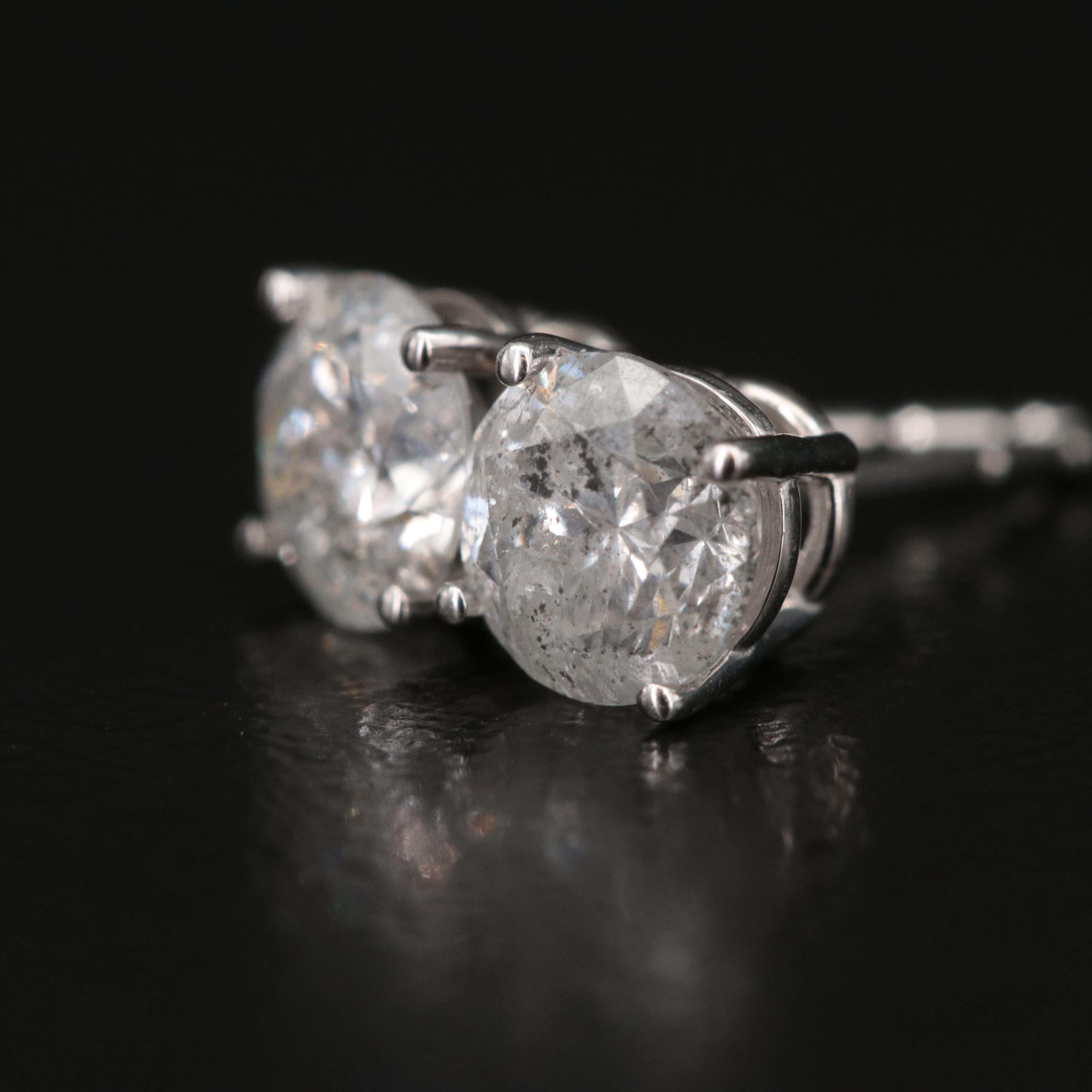 14K 0.98 CTW Diamond Solitaire Earrings