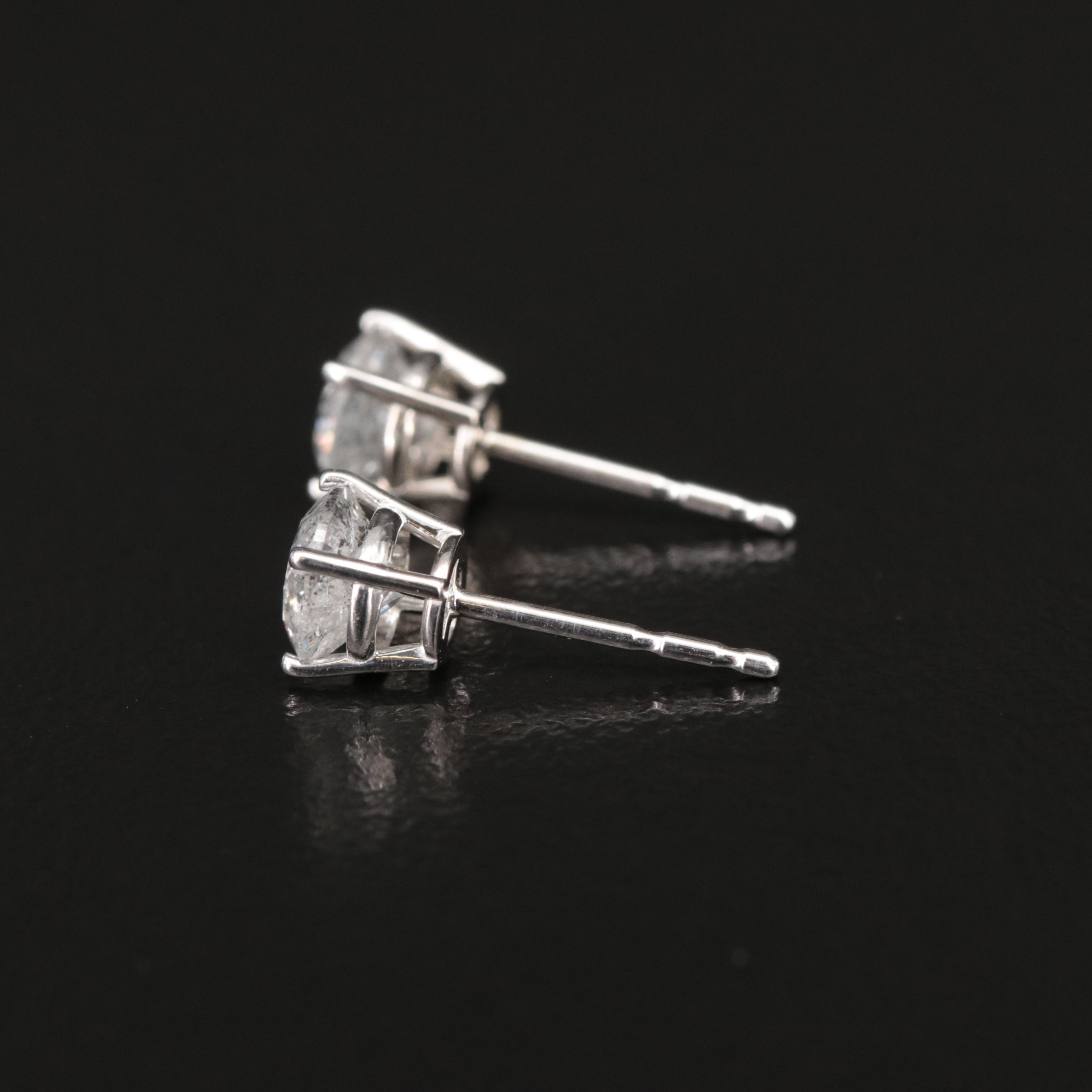 14K 0.98 CTW Diamond Solitaire Earrings