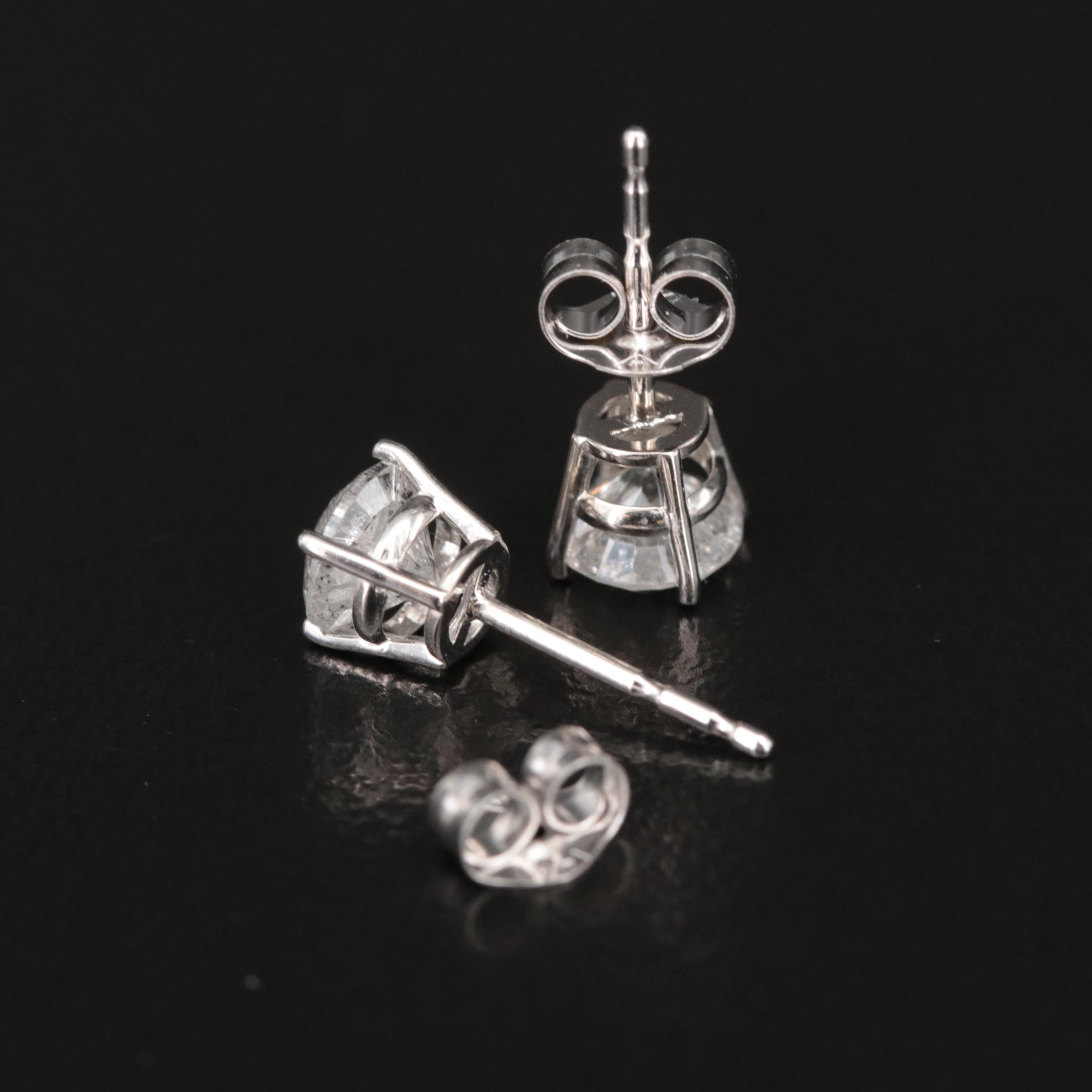 14K 0.98 CTW Diamond Solitaire Earrings