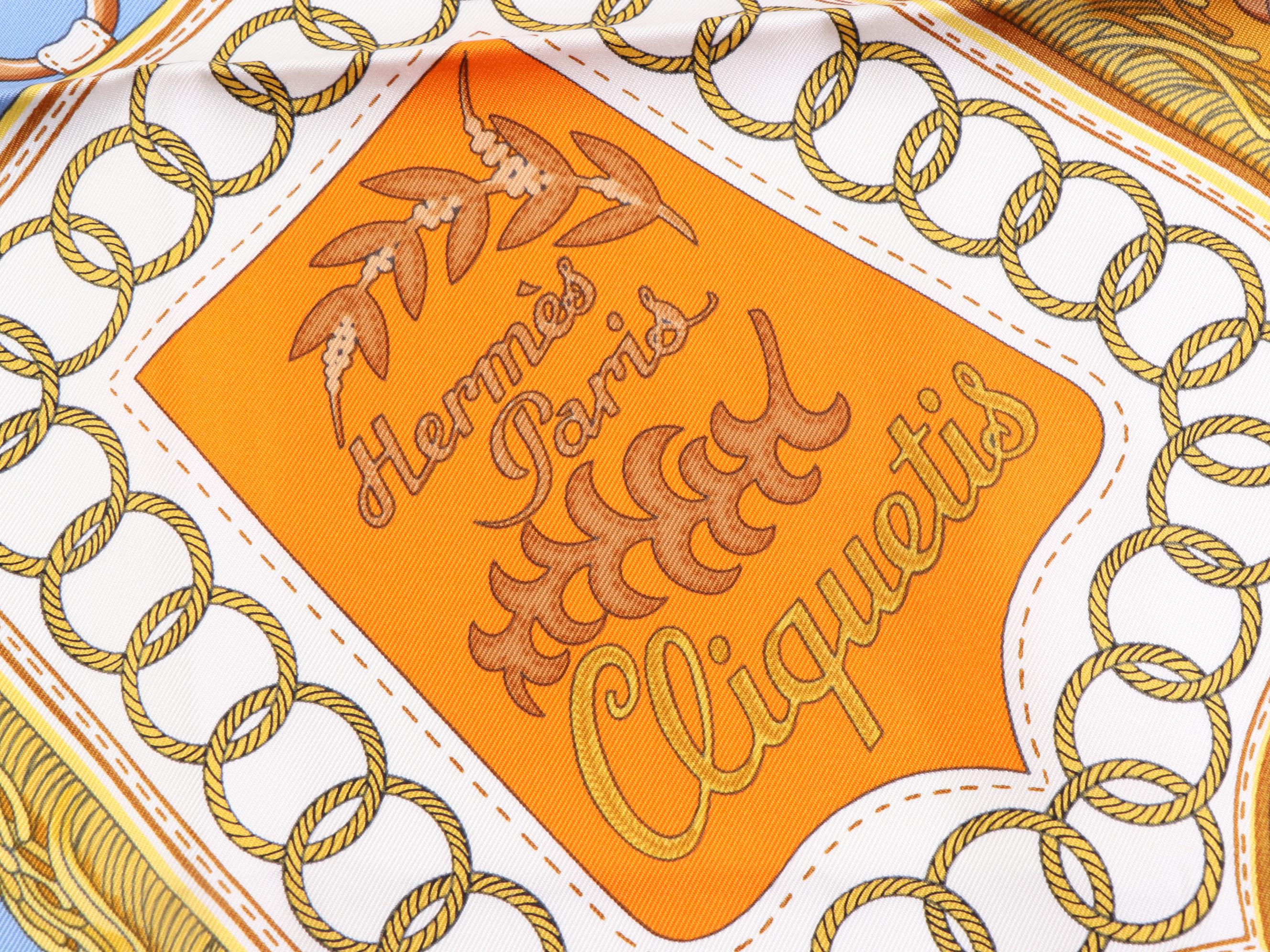Hermès "Cliquetis" Scarf 90 in Silk Twill