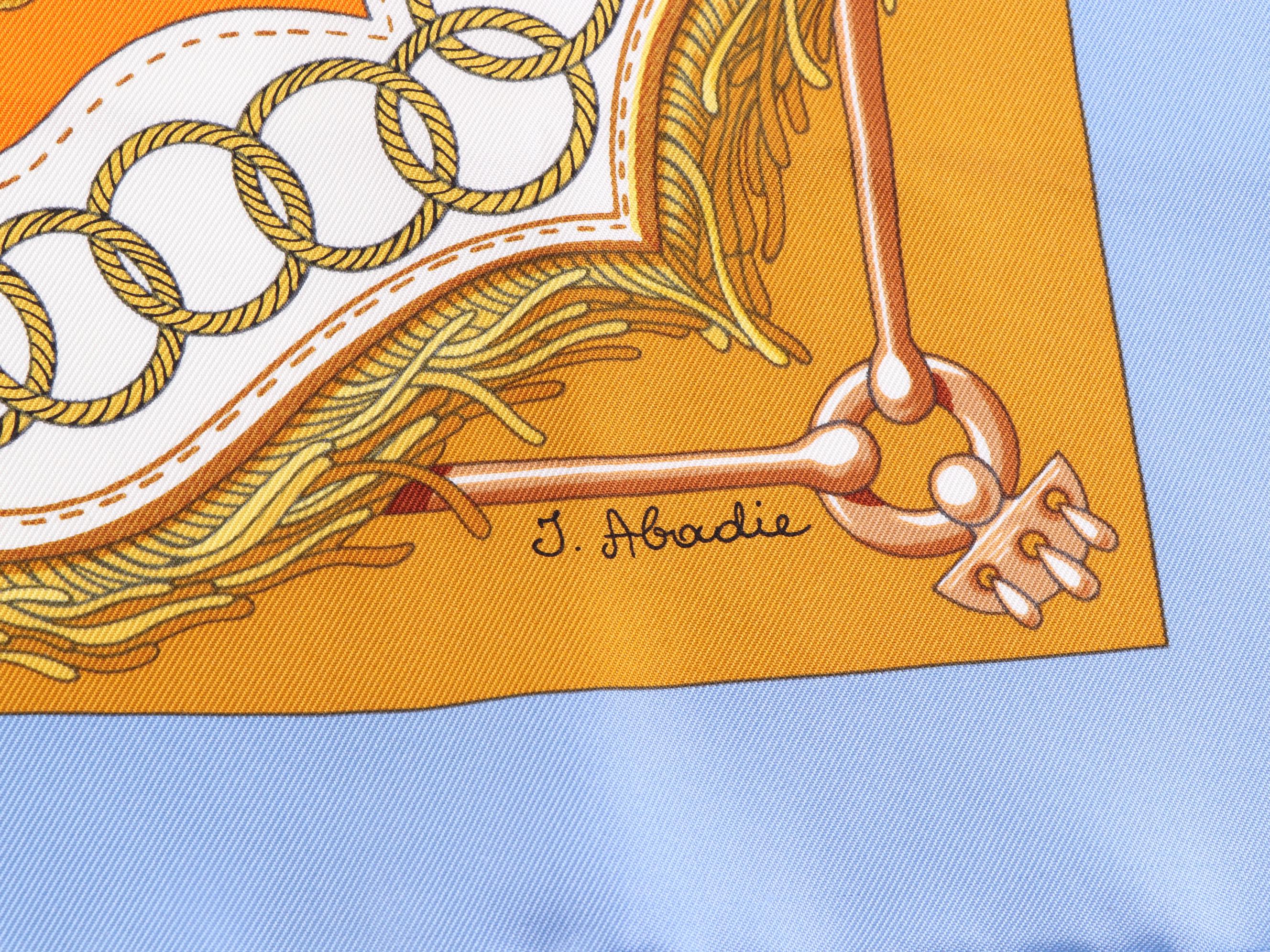 Hermès "Cliquetis" Scarf 90 in Silk Twill