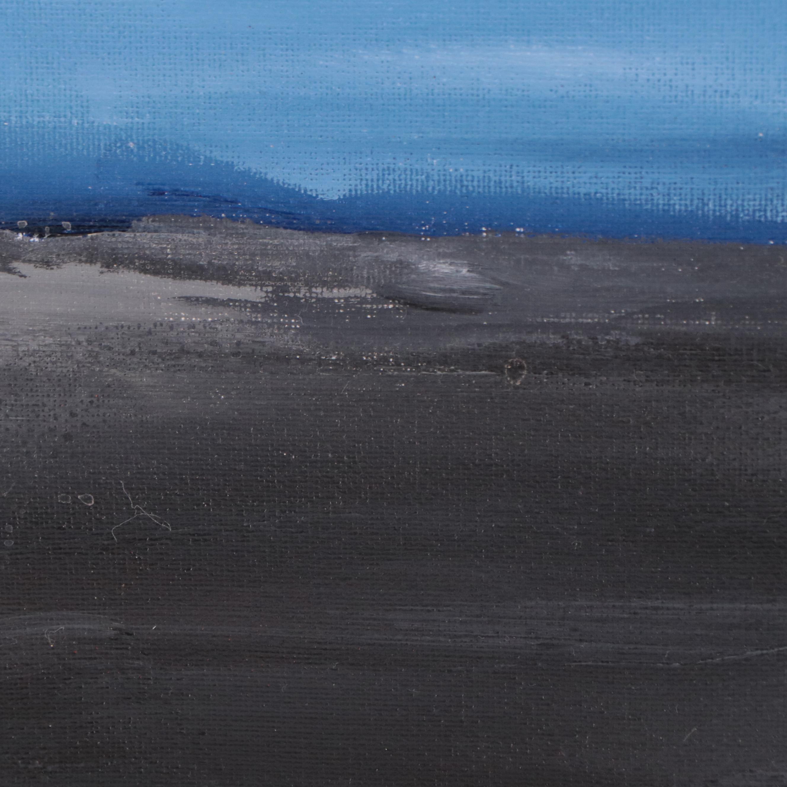 Milagros Pongo Mixed Media Painting "Caspian Sea," 21st Century