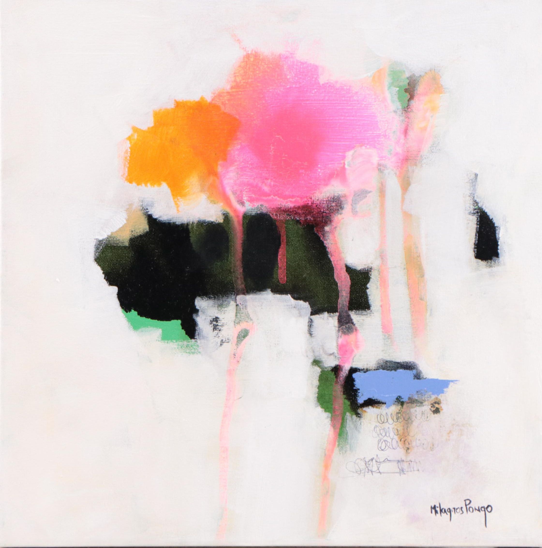 Milagros Pongo Abstract Mixed Media Painting, 21st Century