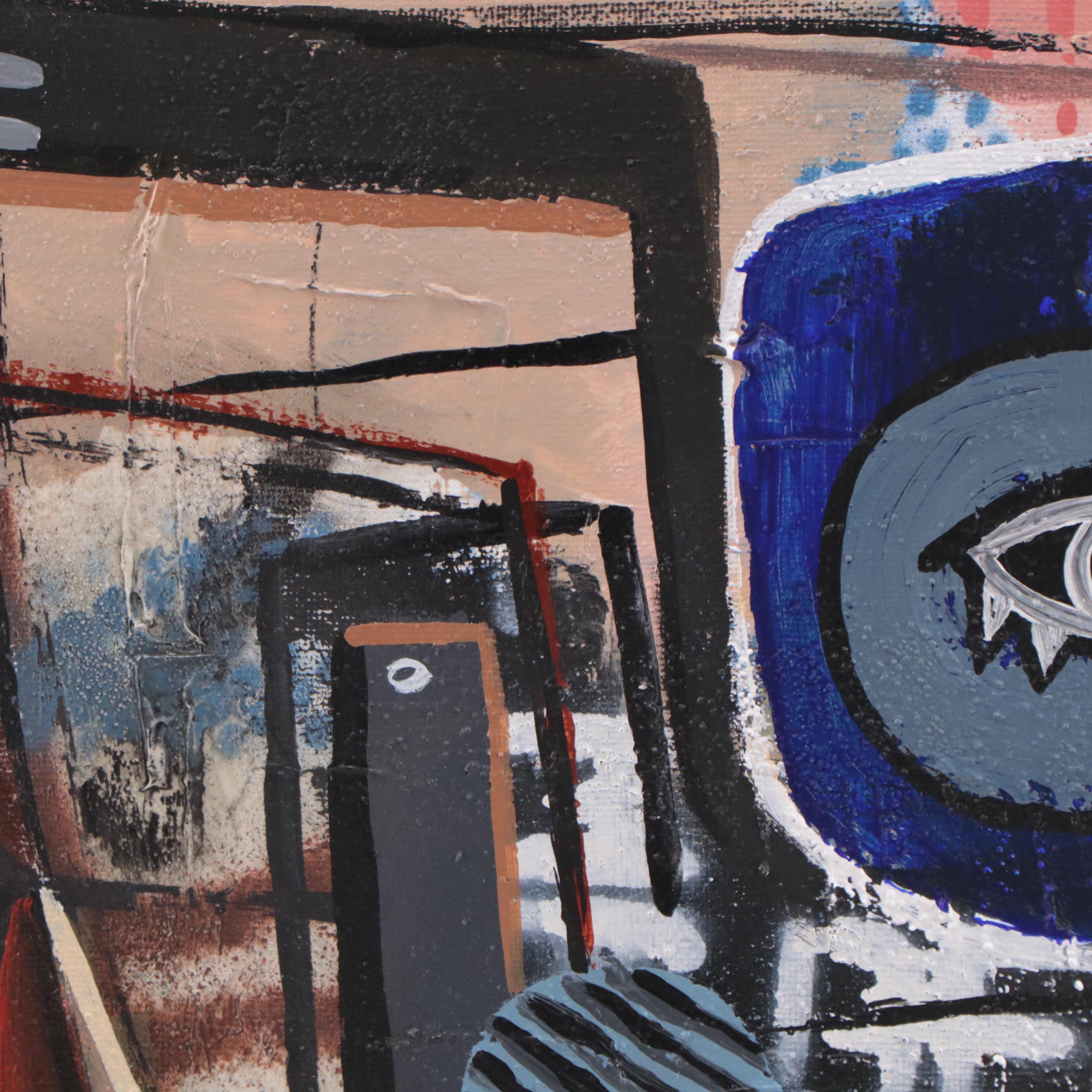 Michel Blázquez Acrylic Painting "Abstract Face," 2022