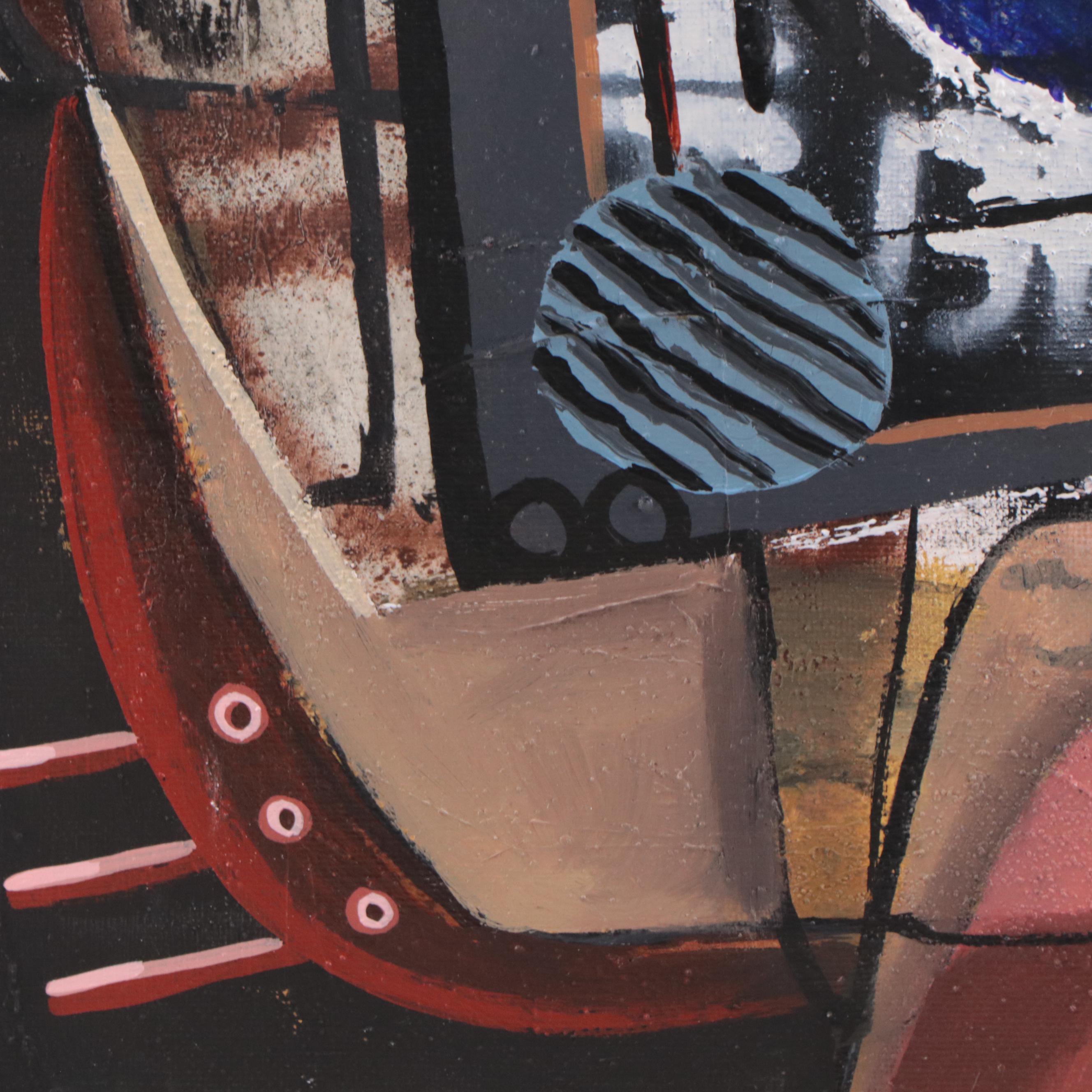 Michel Blázquez Acrylic Painting "Abstract Face," 2022