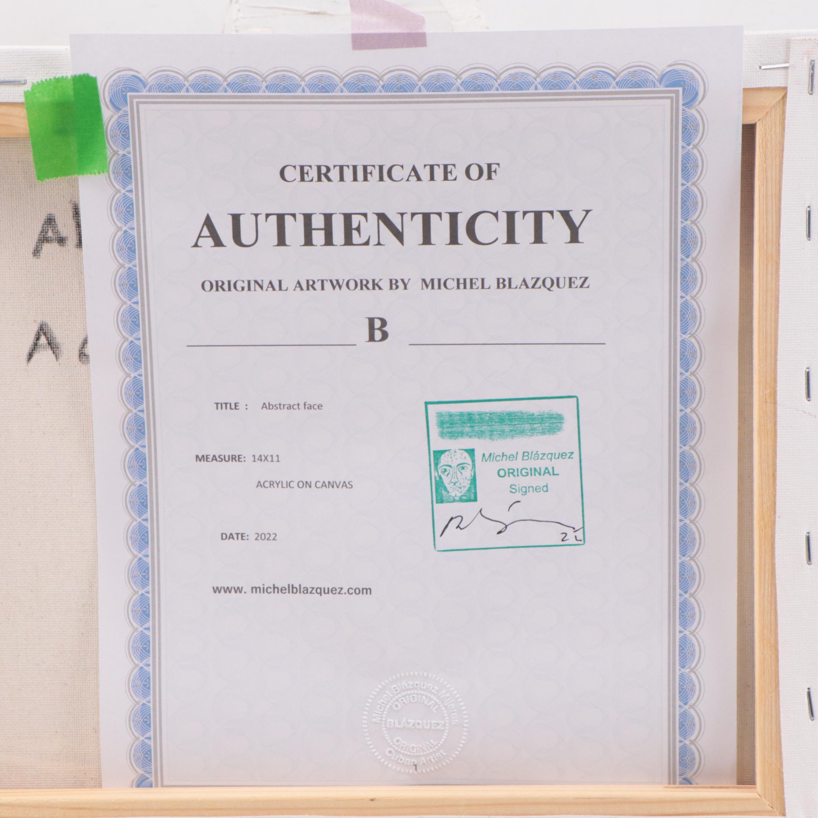 Michel Blázquez Acrylic Painting "Abstract Face," 2022