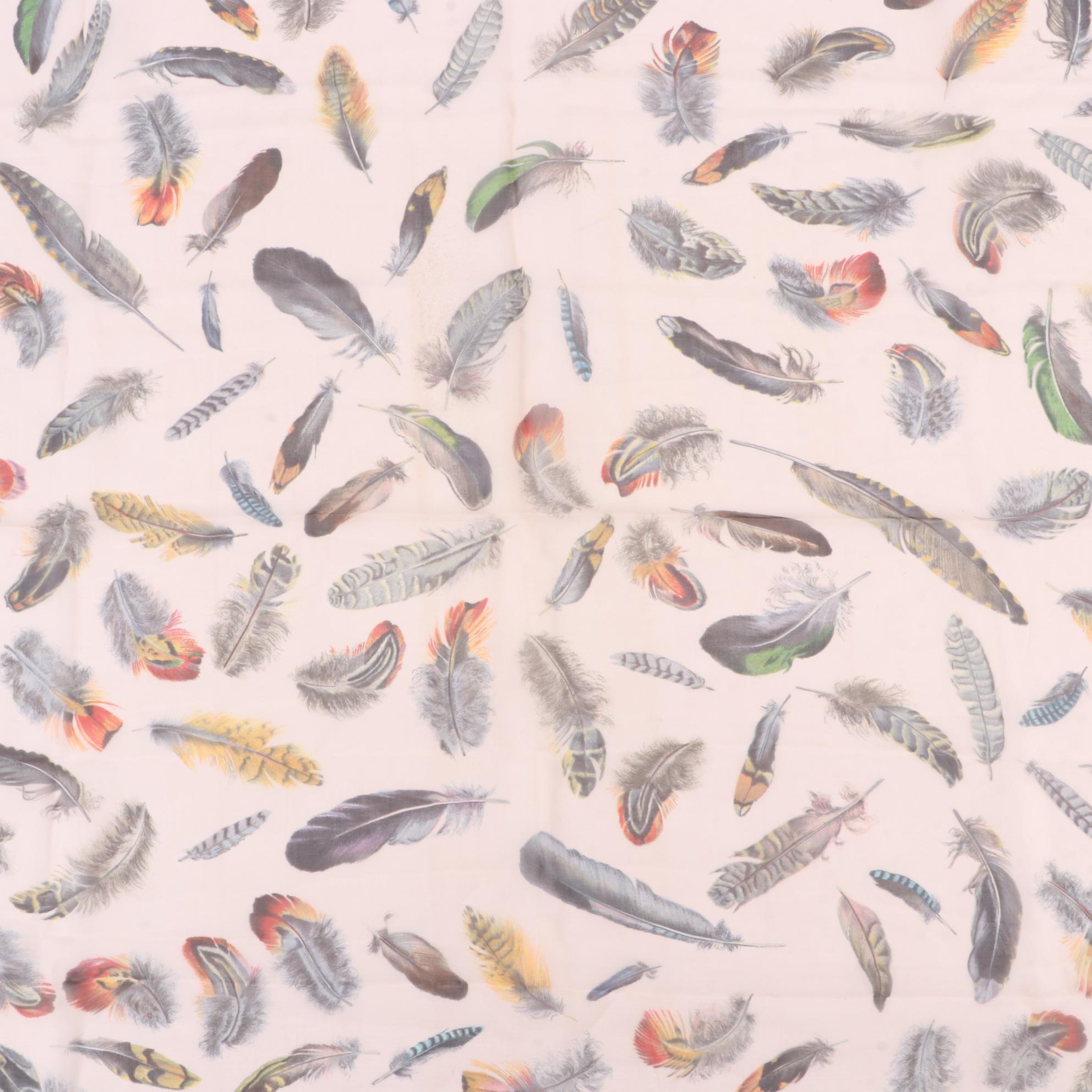 Hermès "Plumes" Scarf 90 in Silk Chiffon