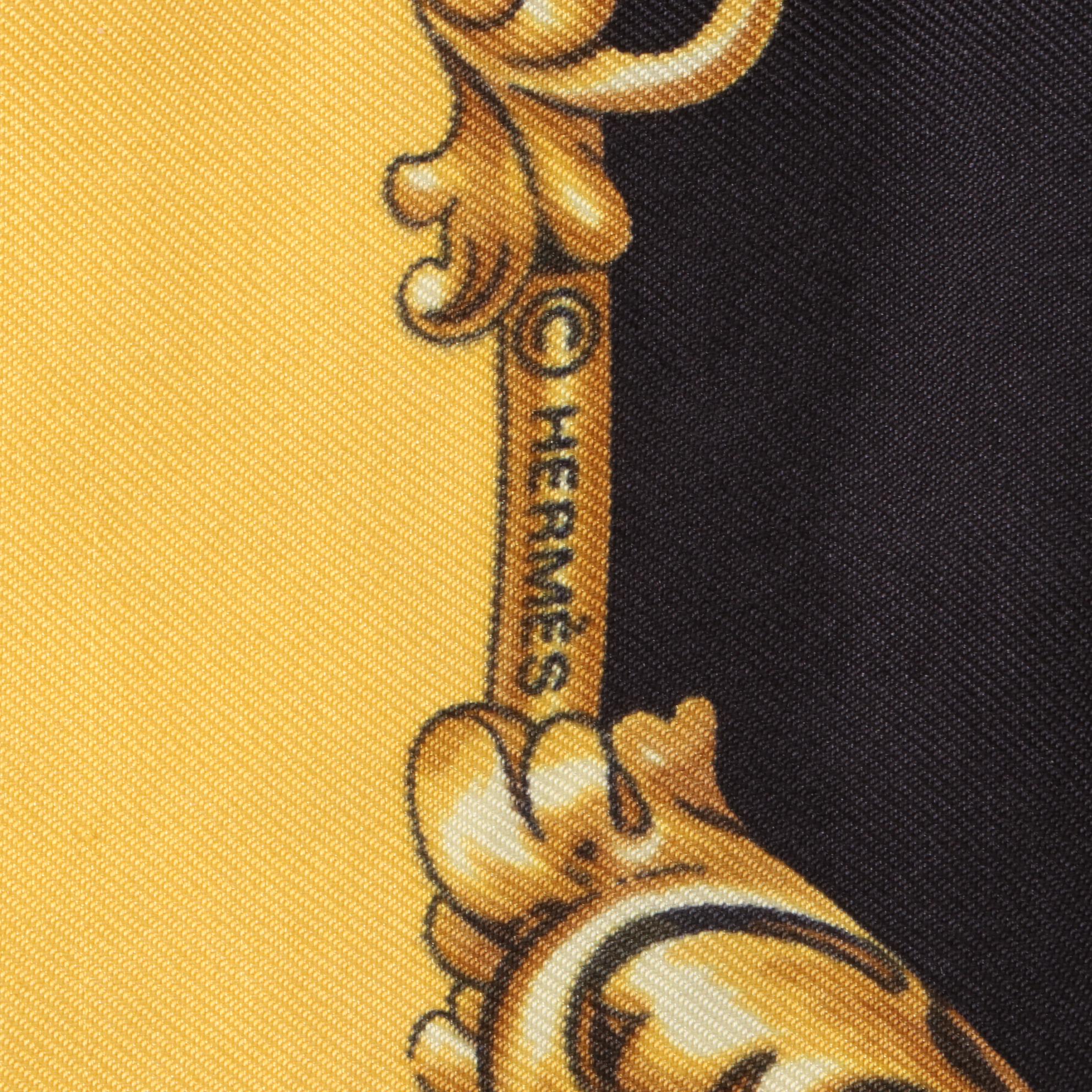 Hermès "Carrosses d'Or" Scarf 90 in Silk Twill
