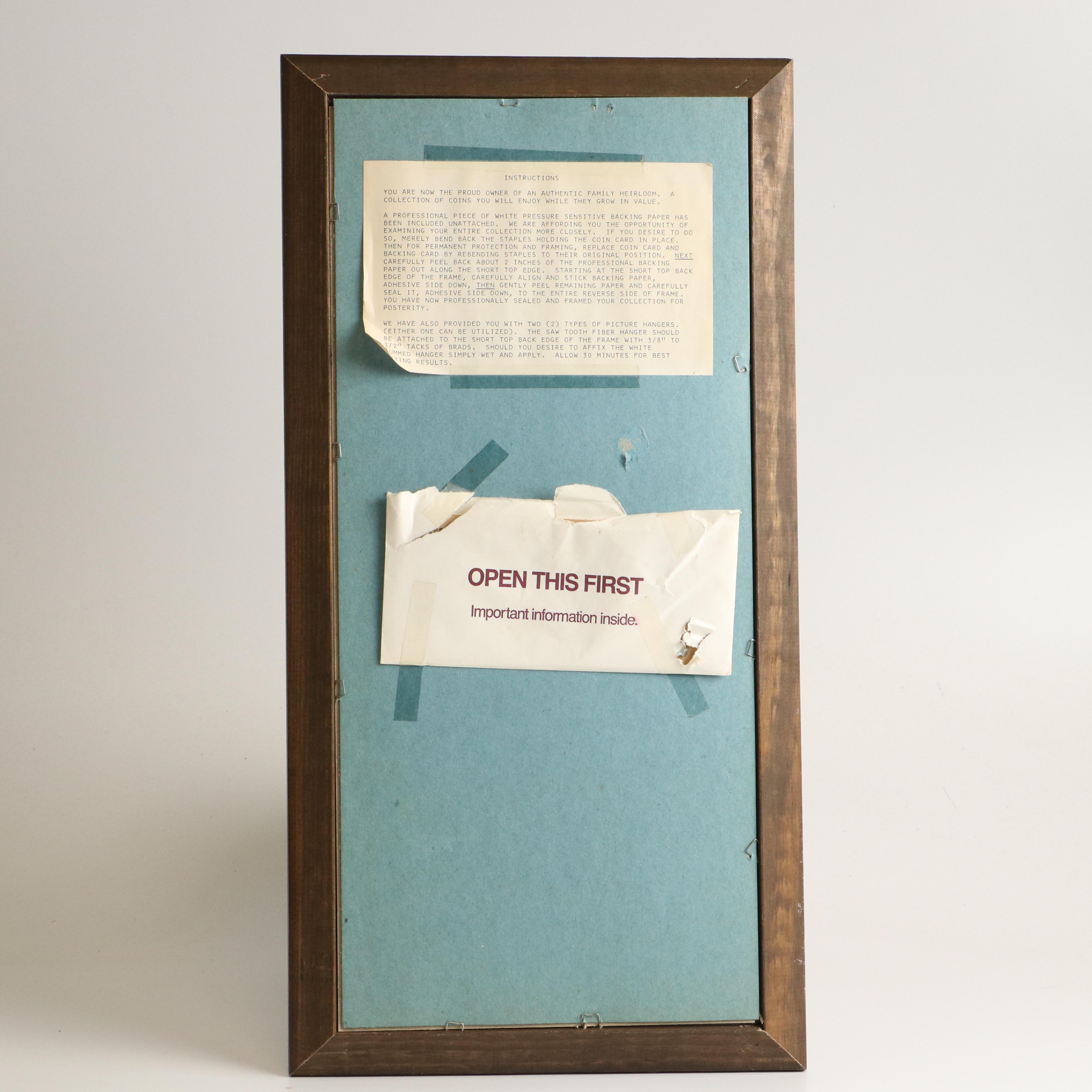 Framed 20th Century Type Coins Collection of Twenty-Five Pieces