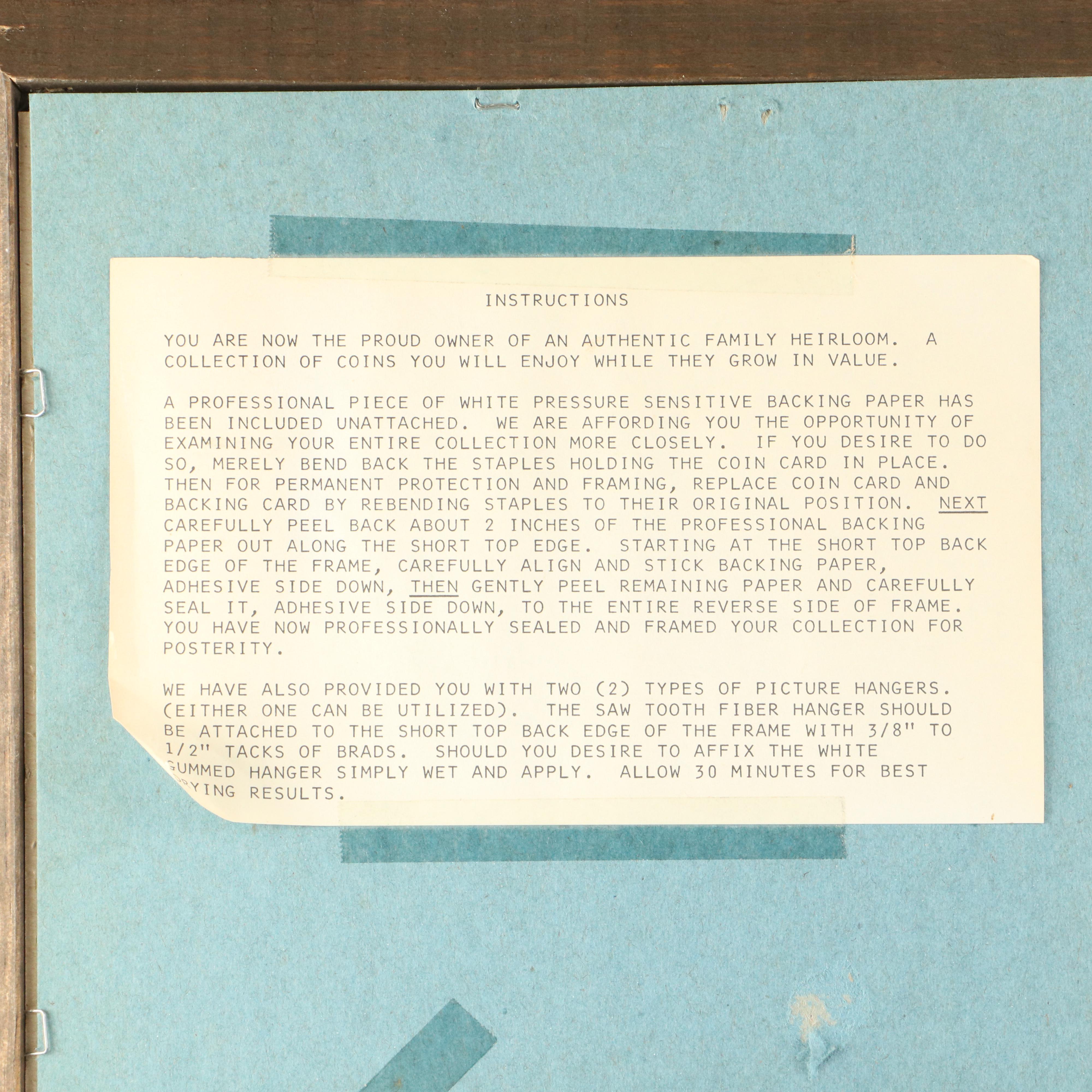 Framed 20th Century Type Coins Collection of Twenty-Five Pieces