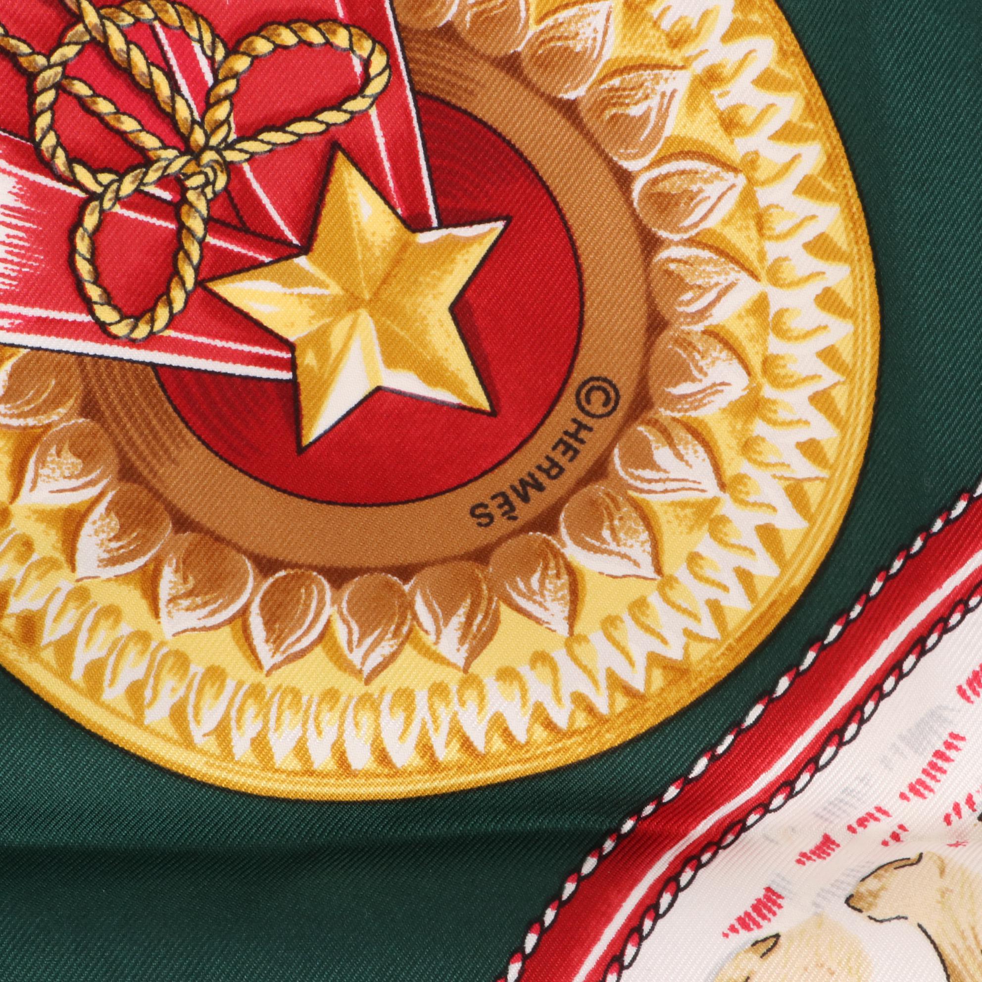 Hermès "Cheveaux de Trait" Silk Twill Scarf 90