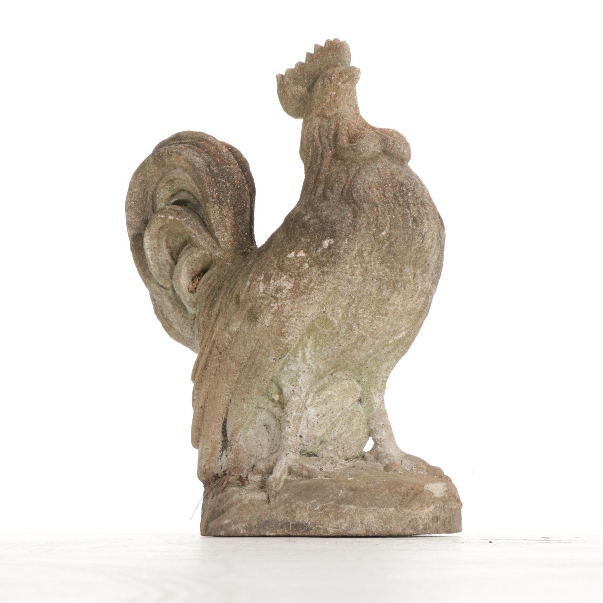 Cast Concrete Rooster Garden Statue