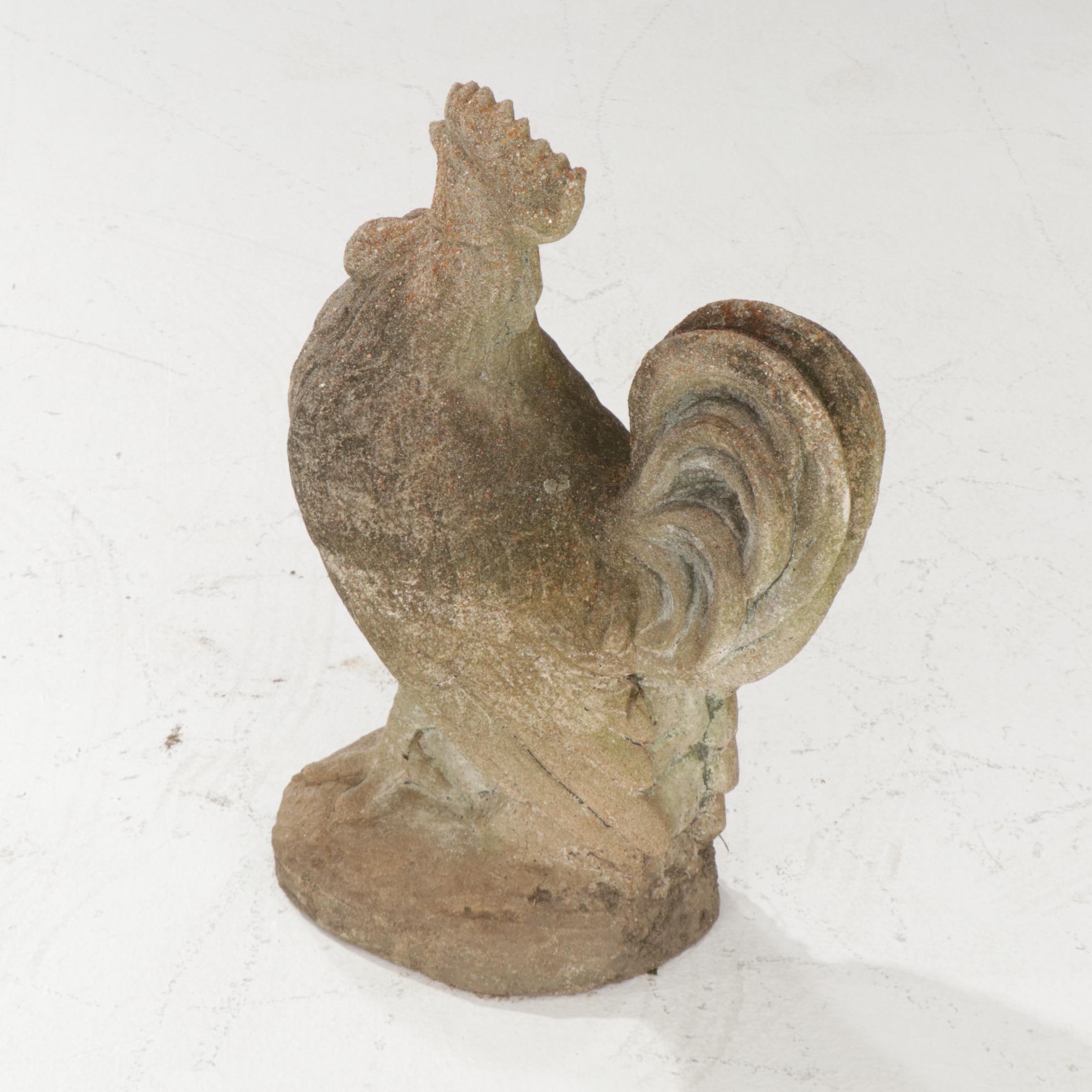 Cast Concrete Rooster Garden Statue