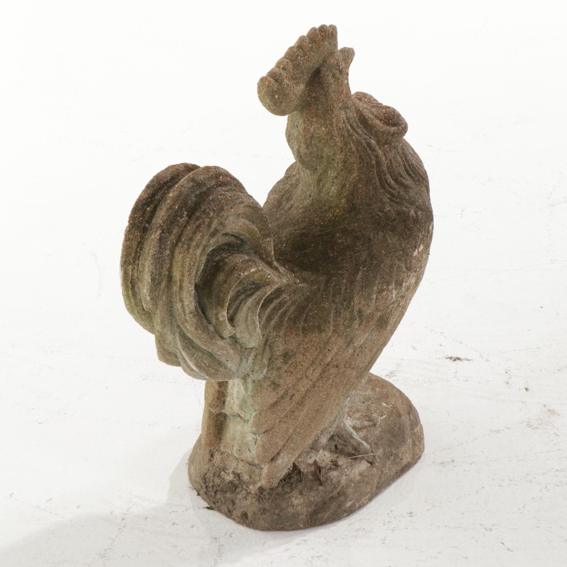 Cast Concrete Rooster Garden Statue
