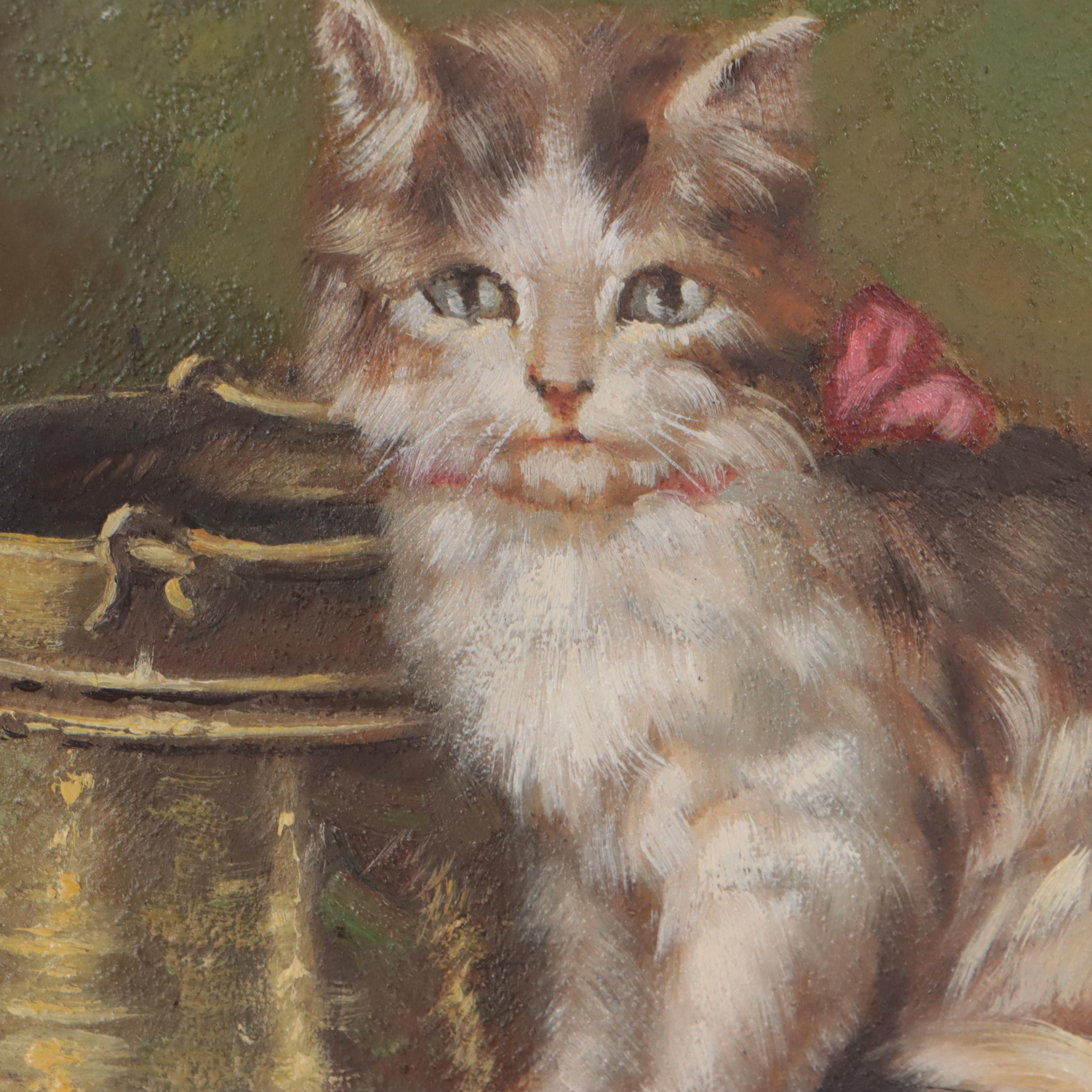 Oil Painting of Two Kittens