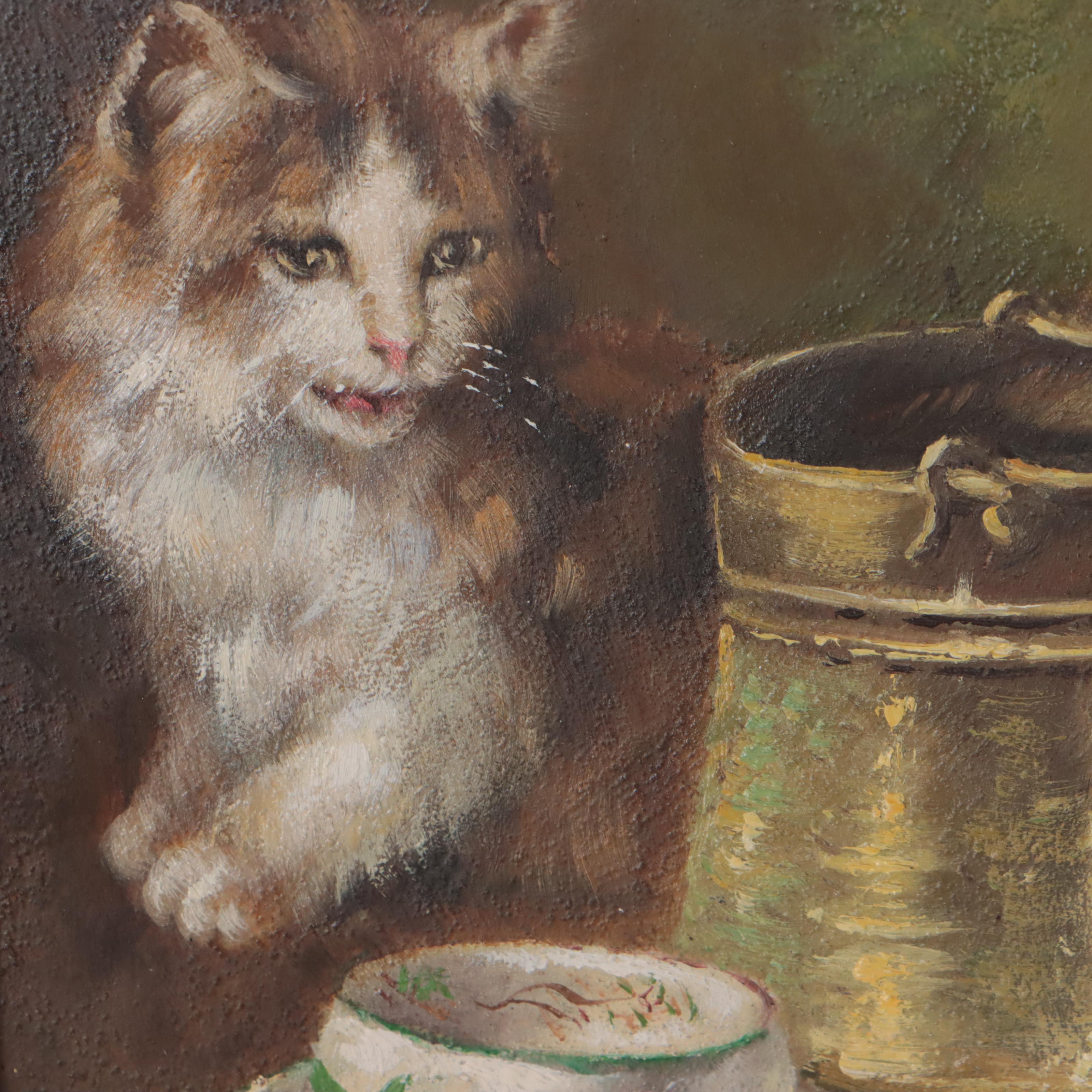 Oil Painting of Two Kittens