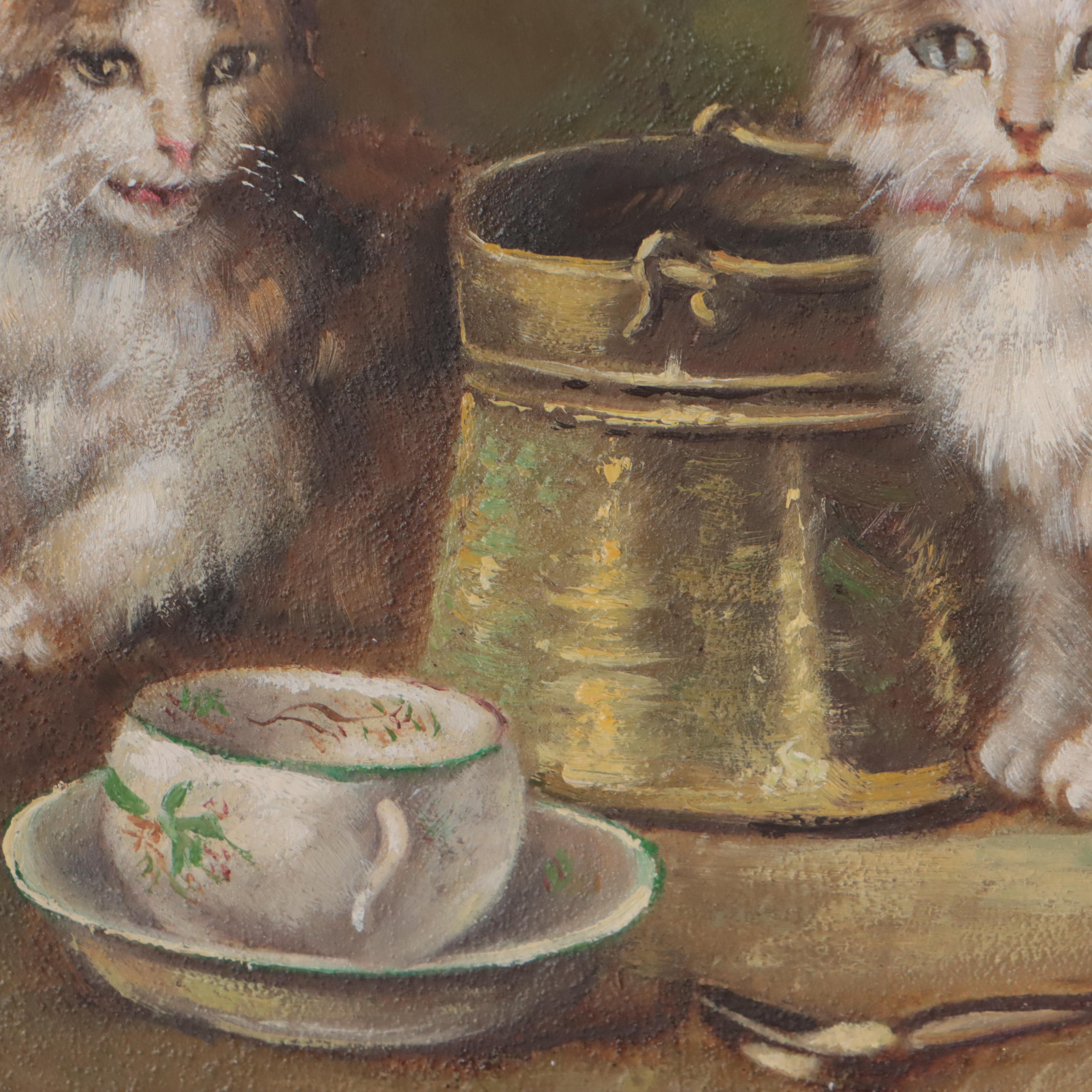 Oil Painting of Two Kittens