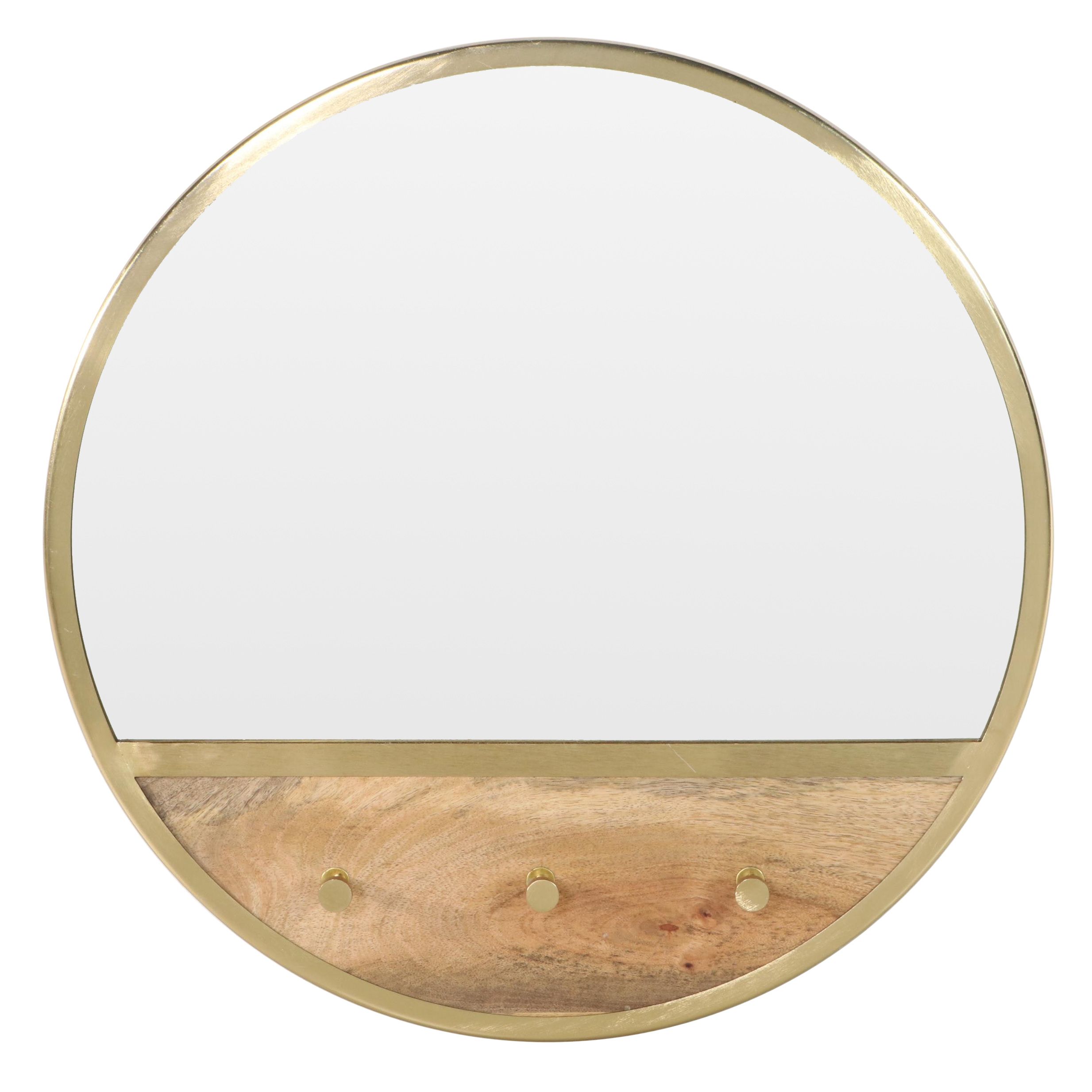 Threshold Round Wall Mirror with Hooks