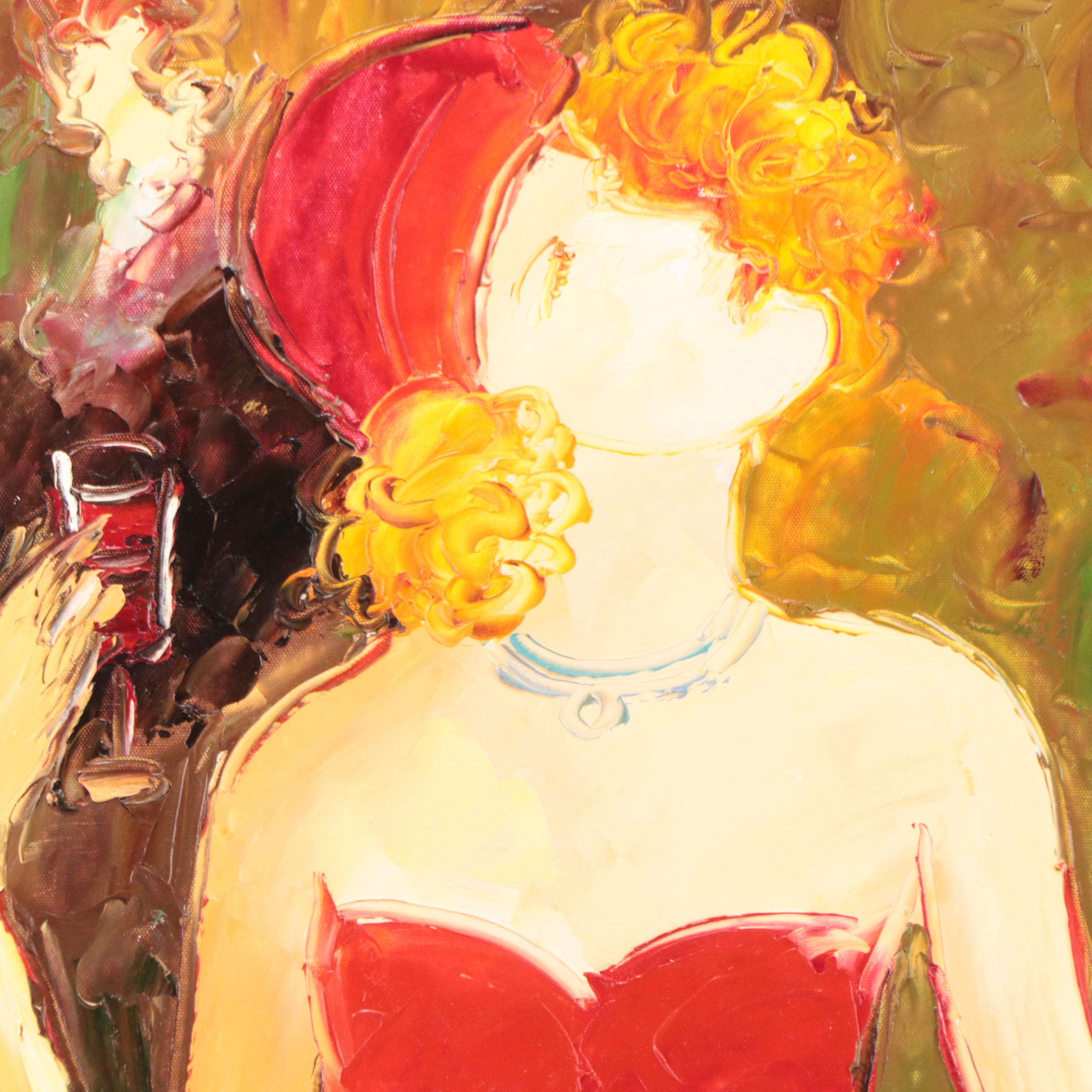 Oil Painting of Figures In Speakeasy