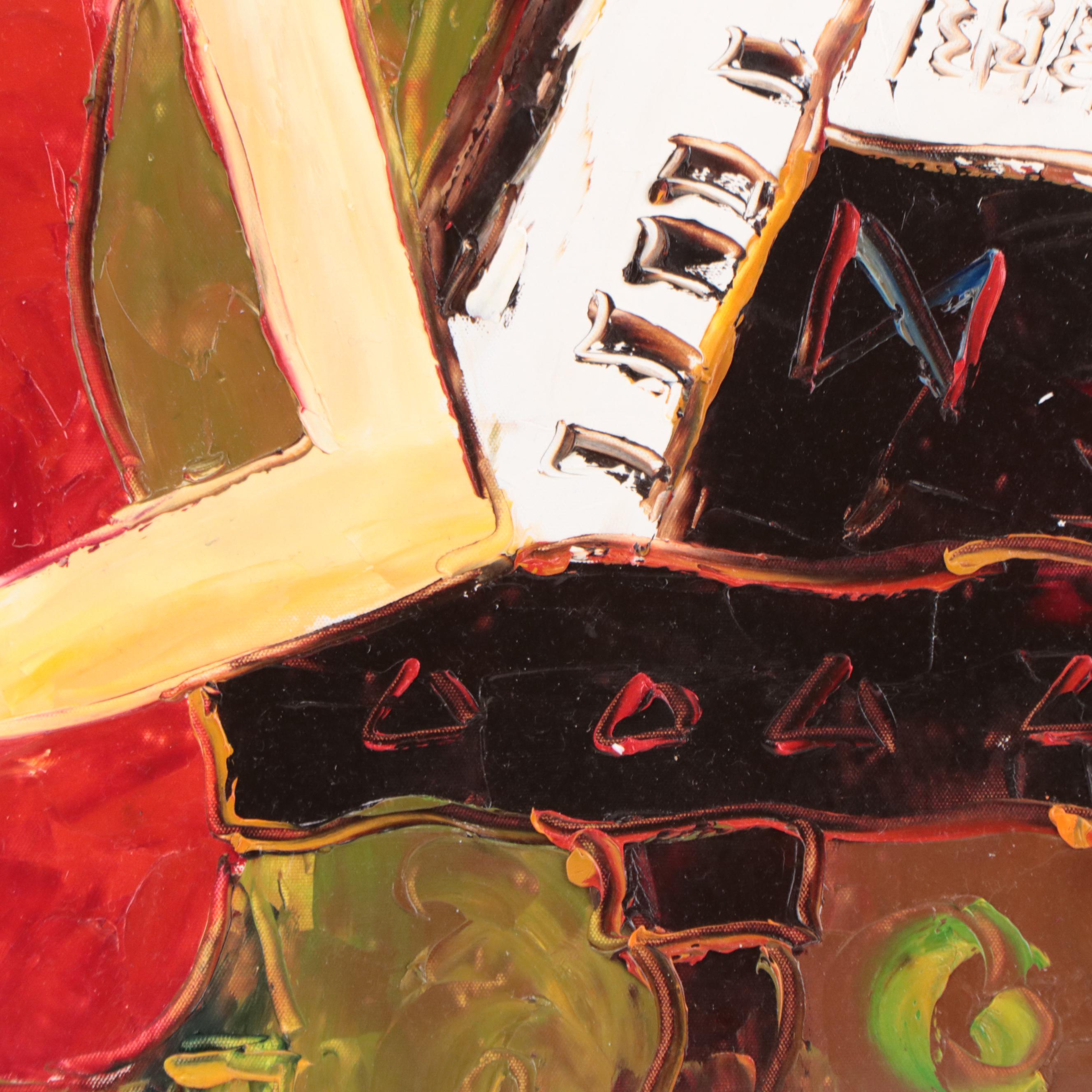 Oil Painting of Figures In Speakeasy