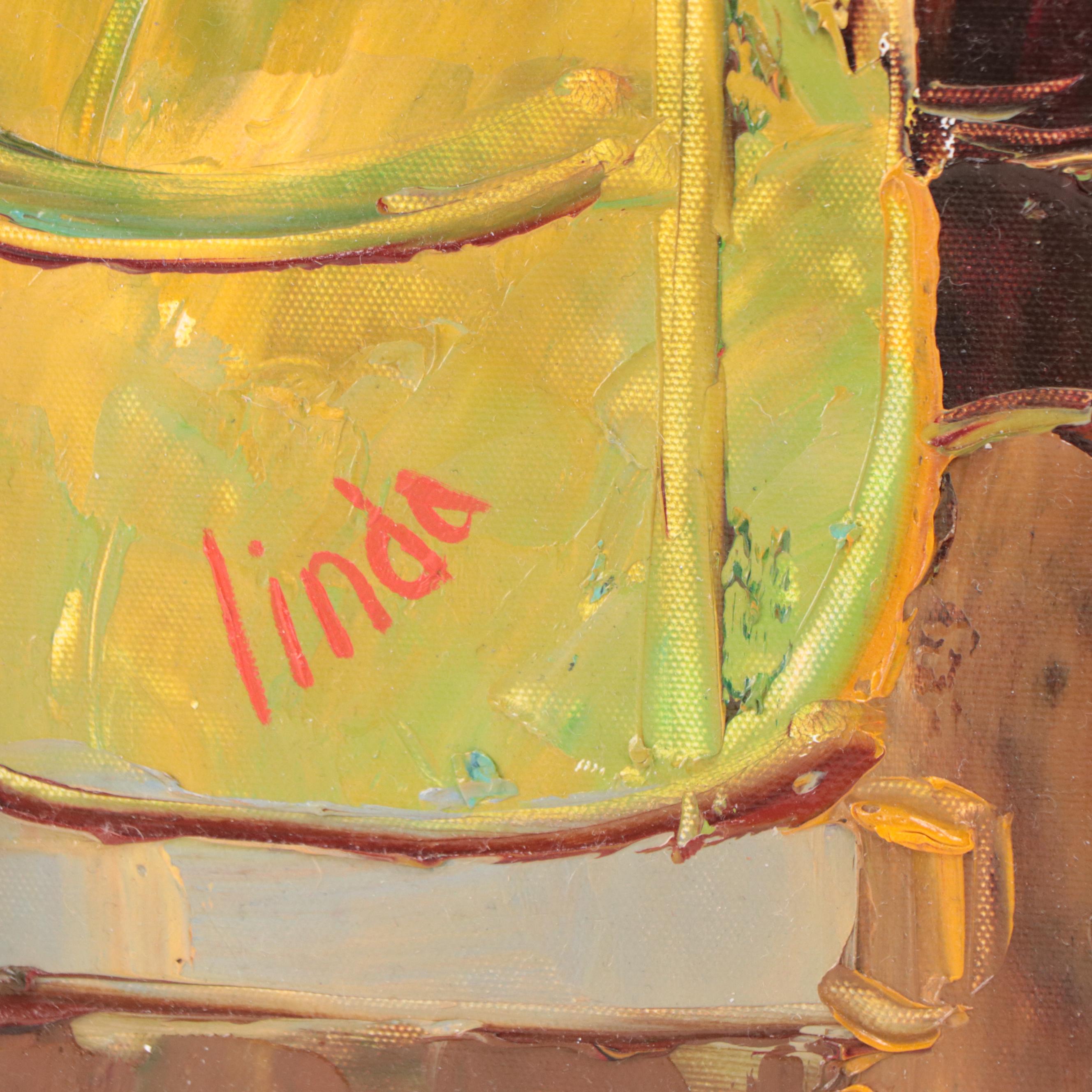 Oil Painting of Figures In Speakeasy