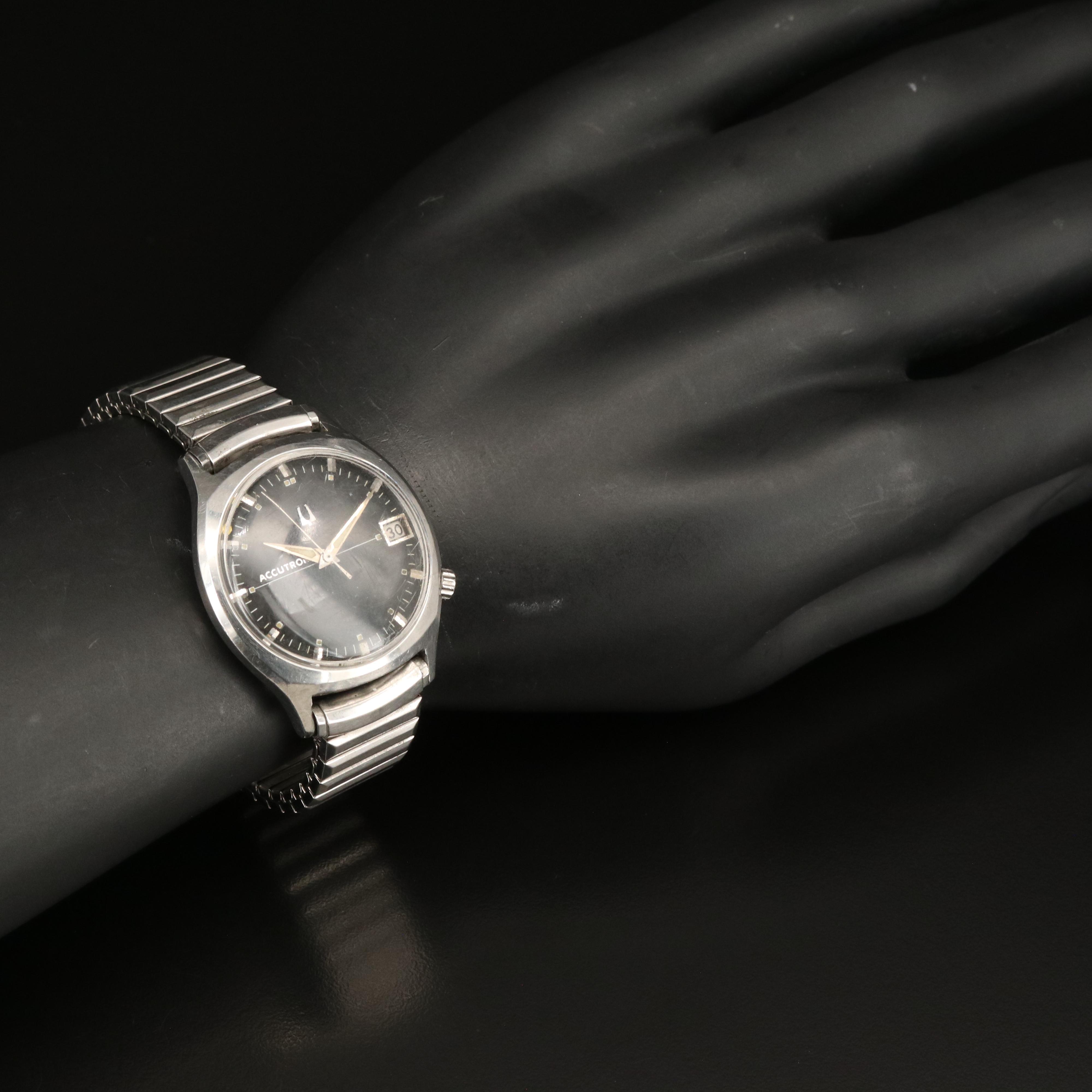 1967 Bulova Accutron Stainless Steel Watch with Original Box