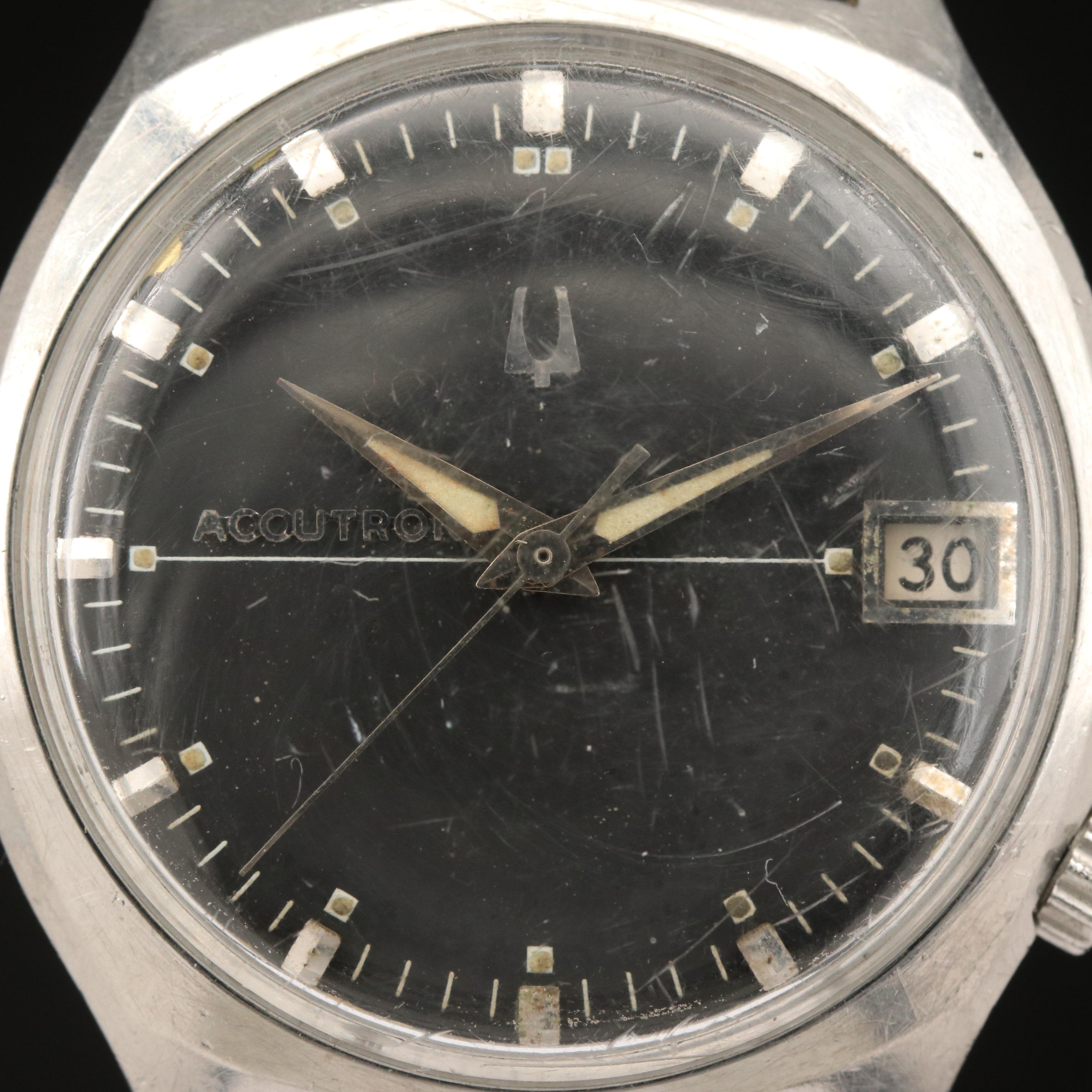 1967 Bulova Accutron Stainless Steel Watch with Original Box
