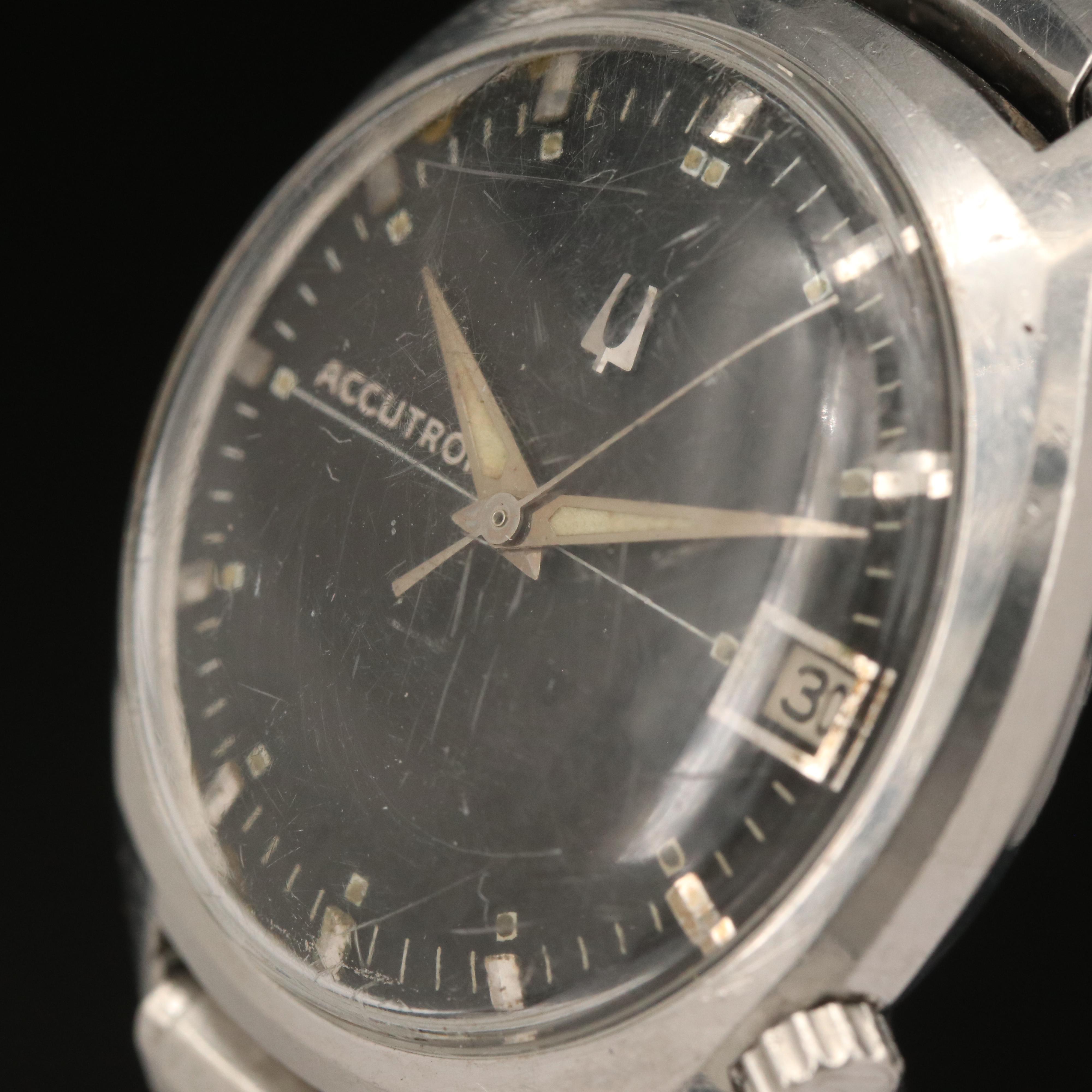 1967 Bulova Accutron Stainless Steel Watch with Original Box