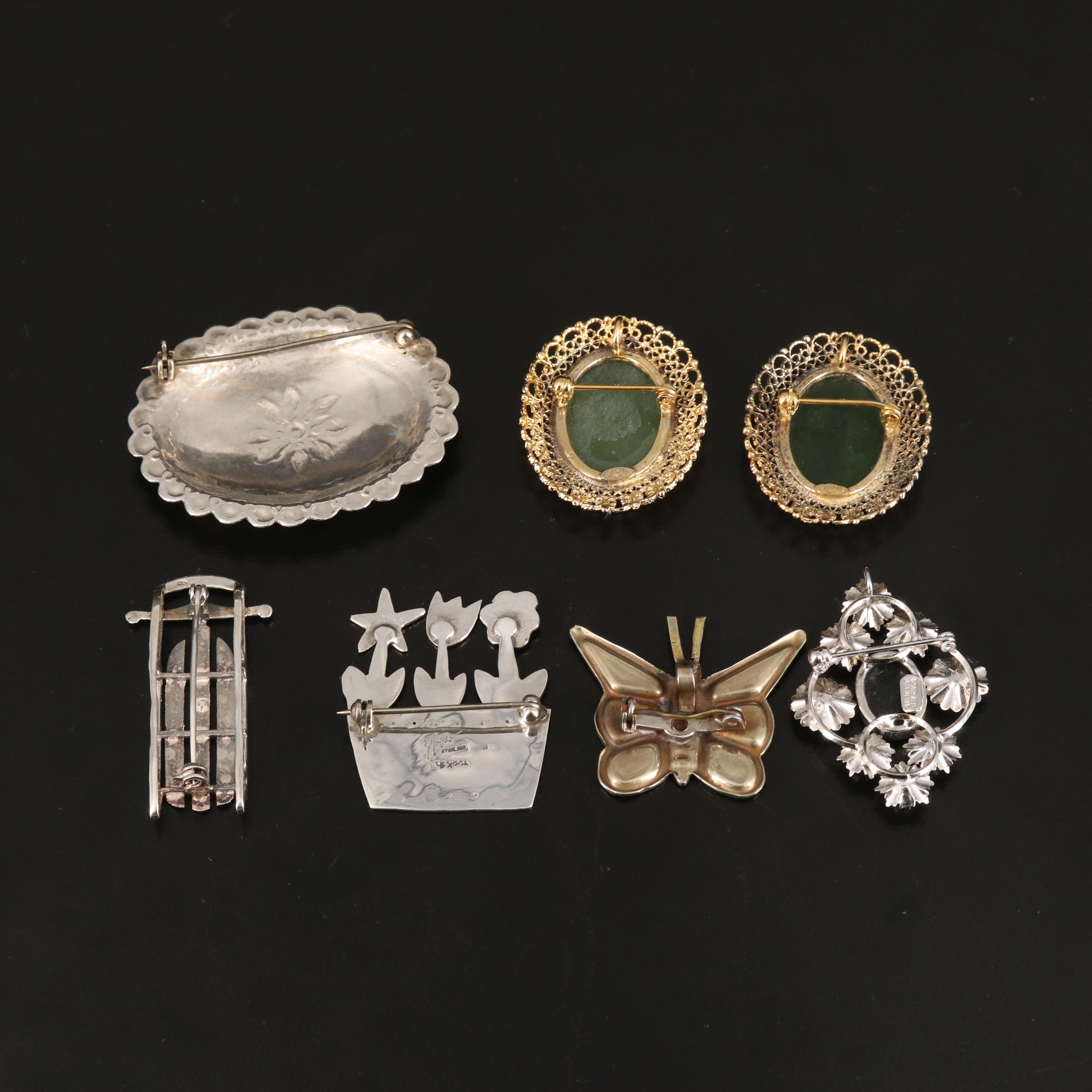 1950s Karen Lynne by Charles Rothman Featured in Vintage Sterling Brooches