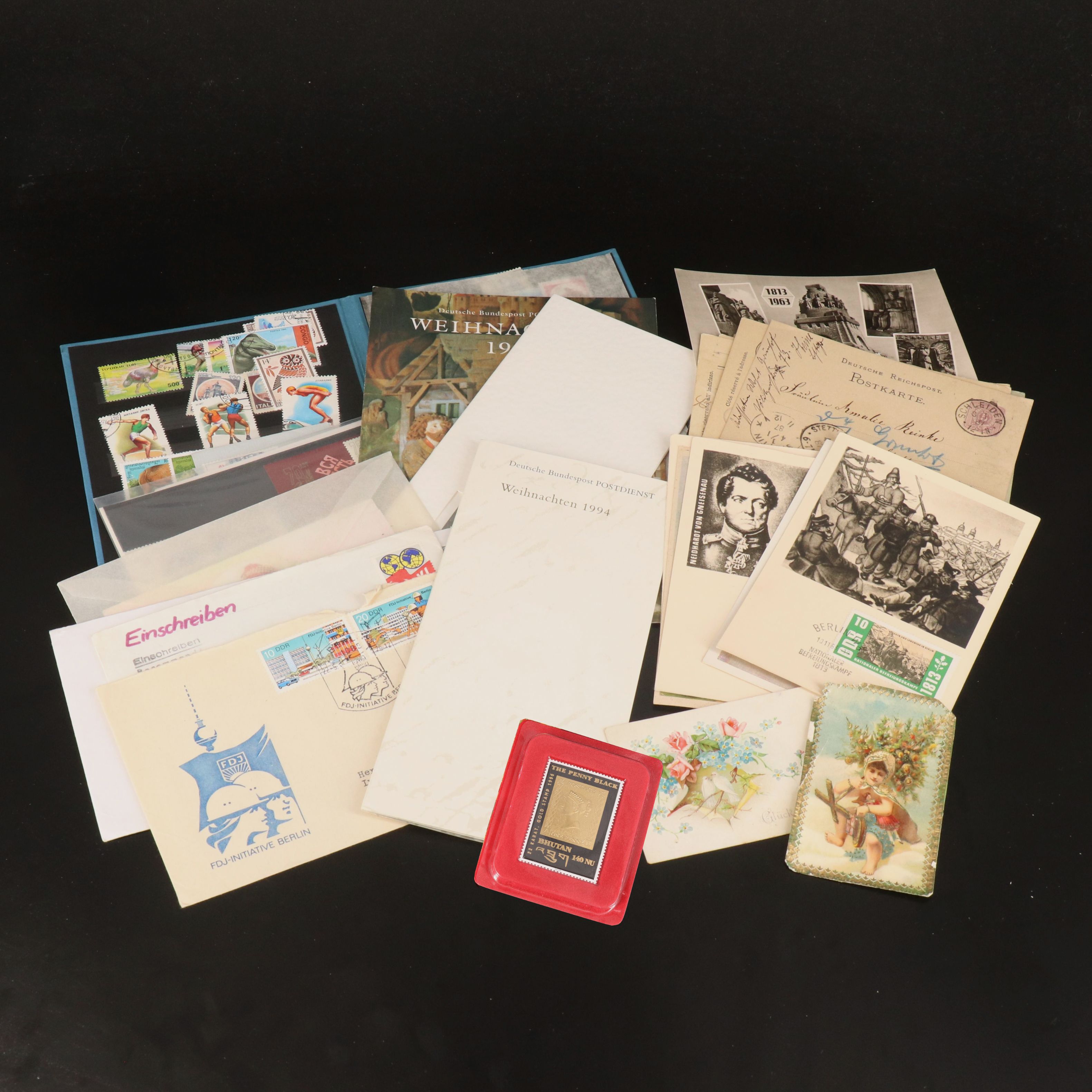 Vintage Postcards, Foreign Postage Stamps and Postal Covers