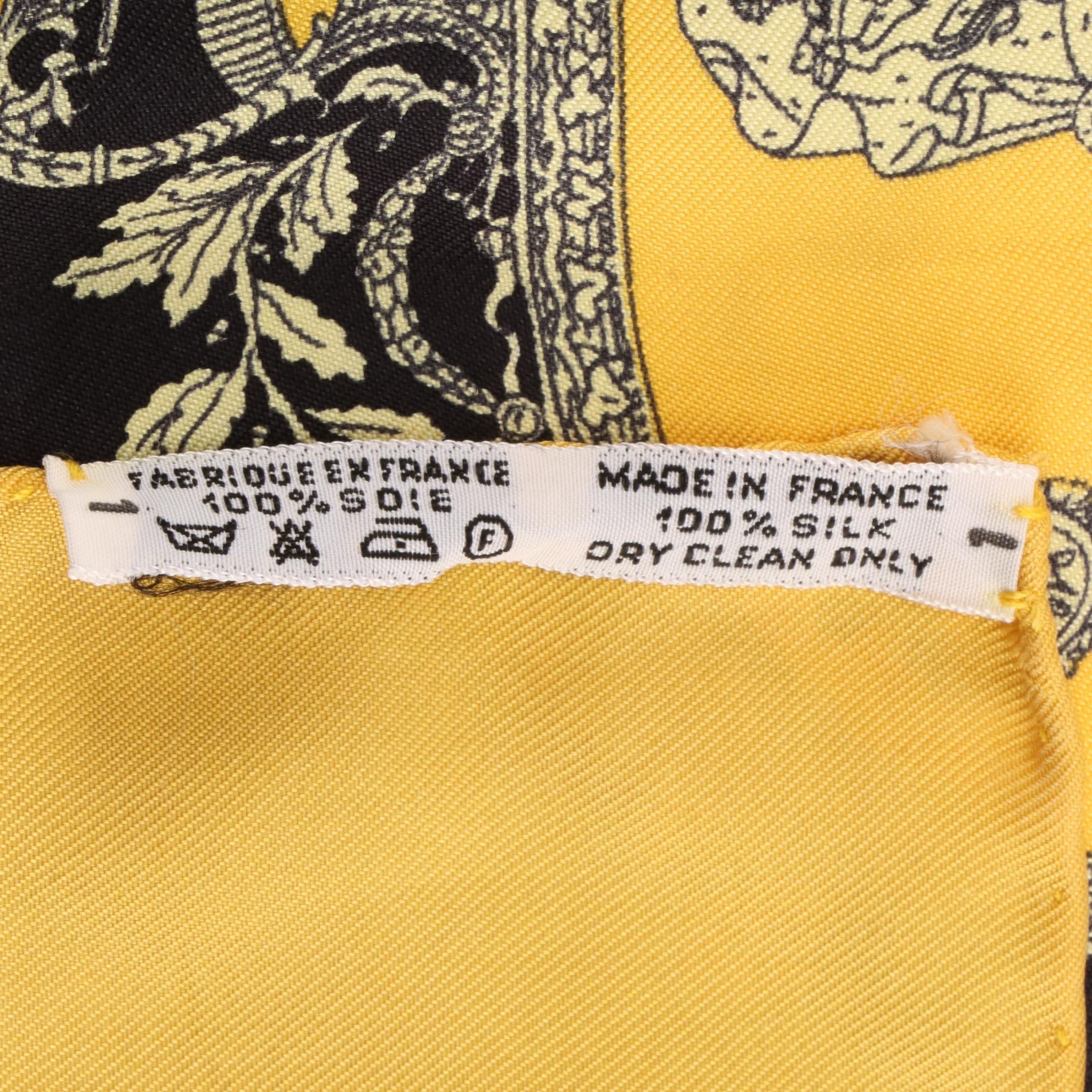 Hermès "Carrosses d'Or" Scarf 90 in Silk Twill