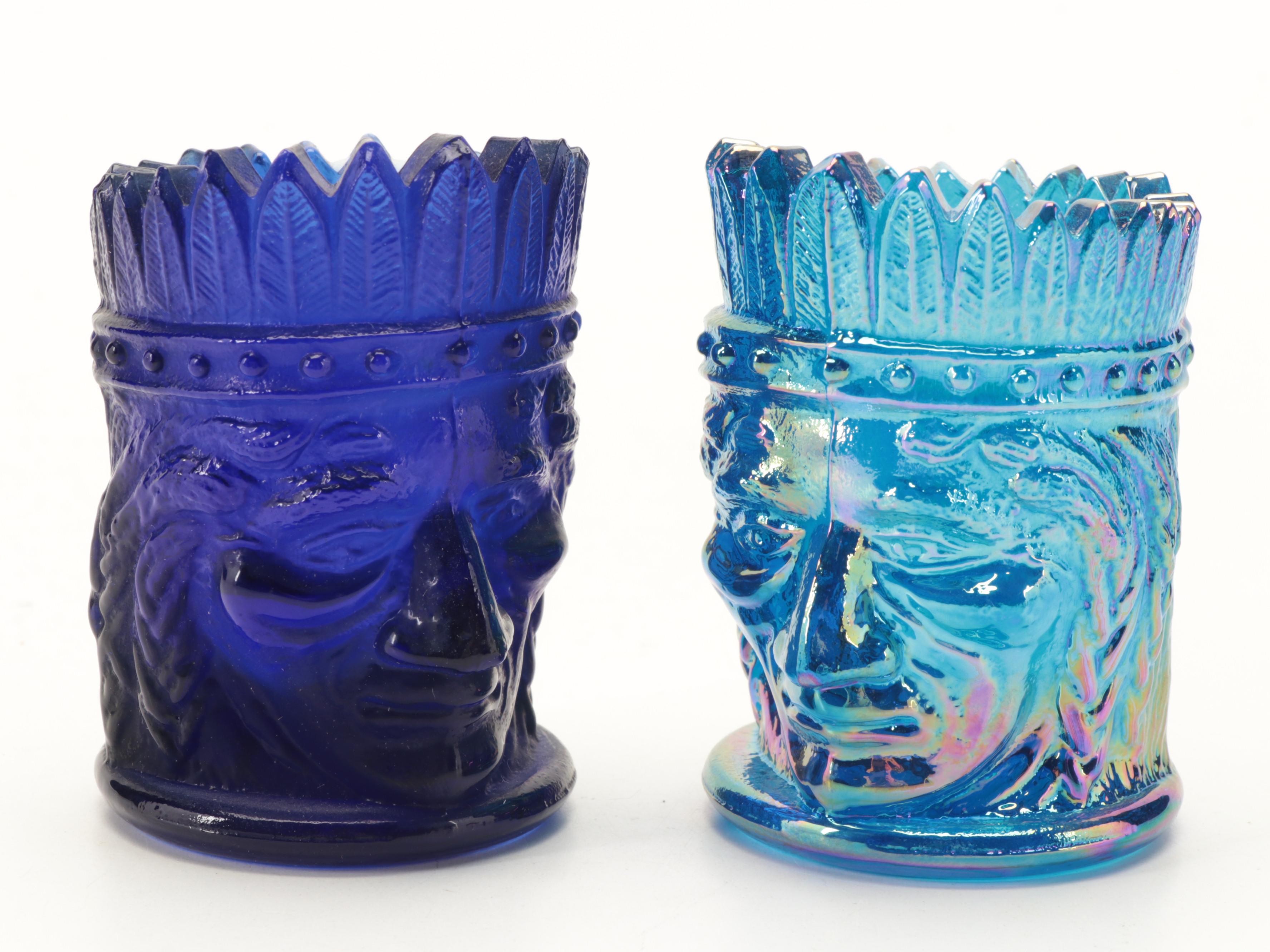 St. Clair and Other Carnival and Slag Glass Toothpick Holders and Wall Pocket