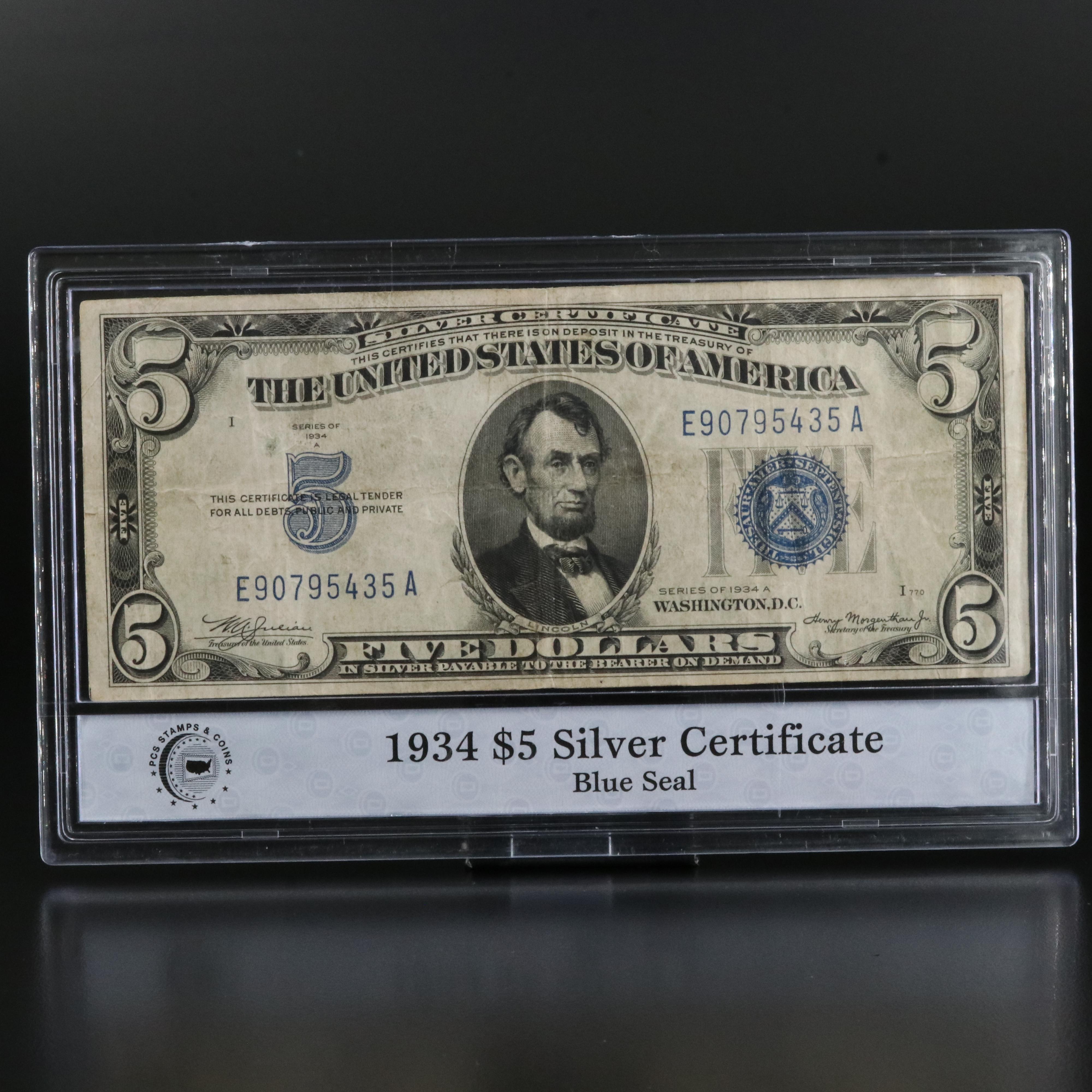 Series of 1934 Blue Seal $5 Silver Certificate