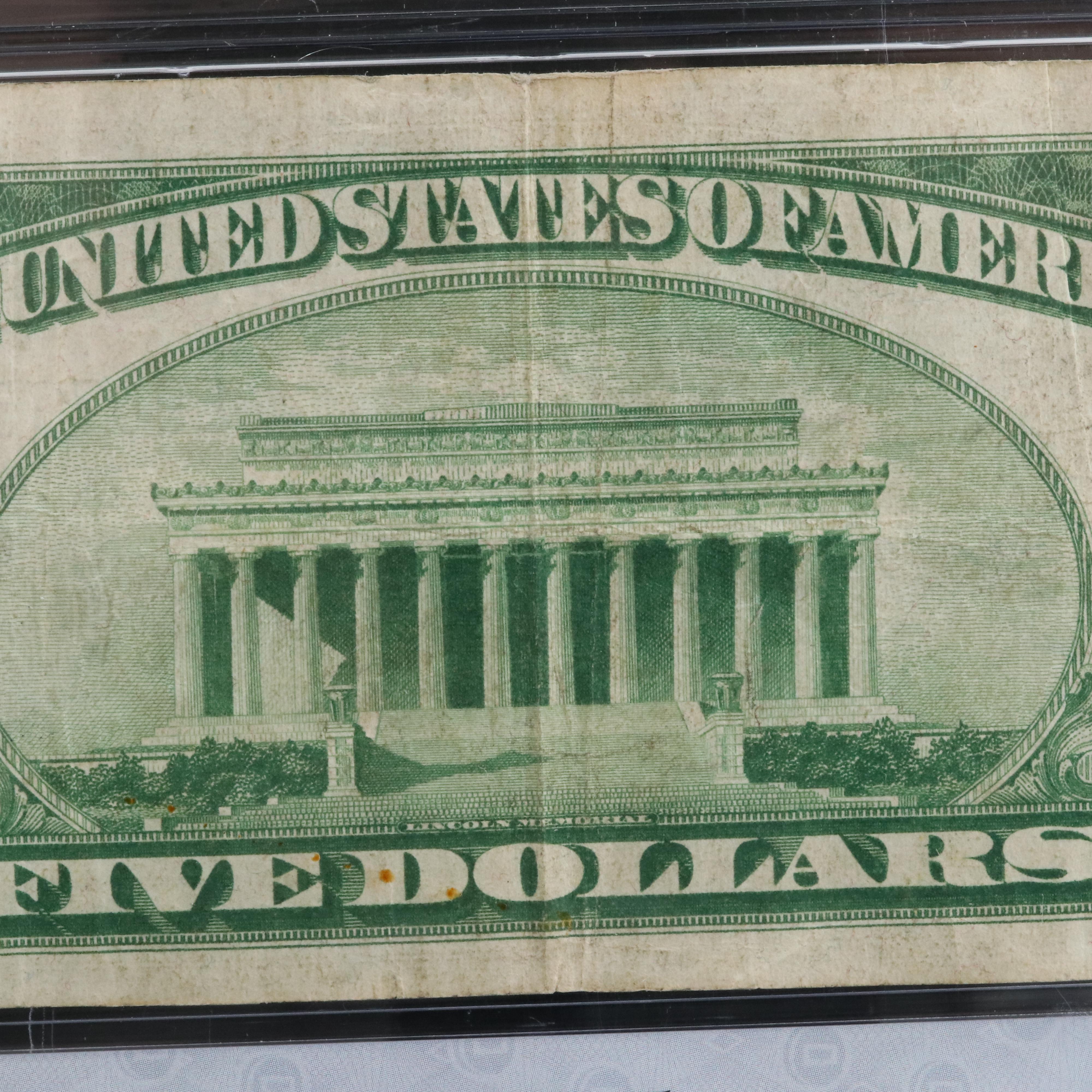 Series of 1934 Blue Seal $5 Silver Certificate