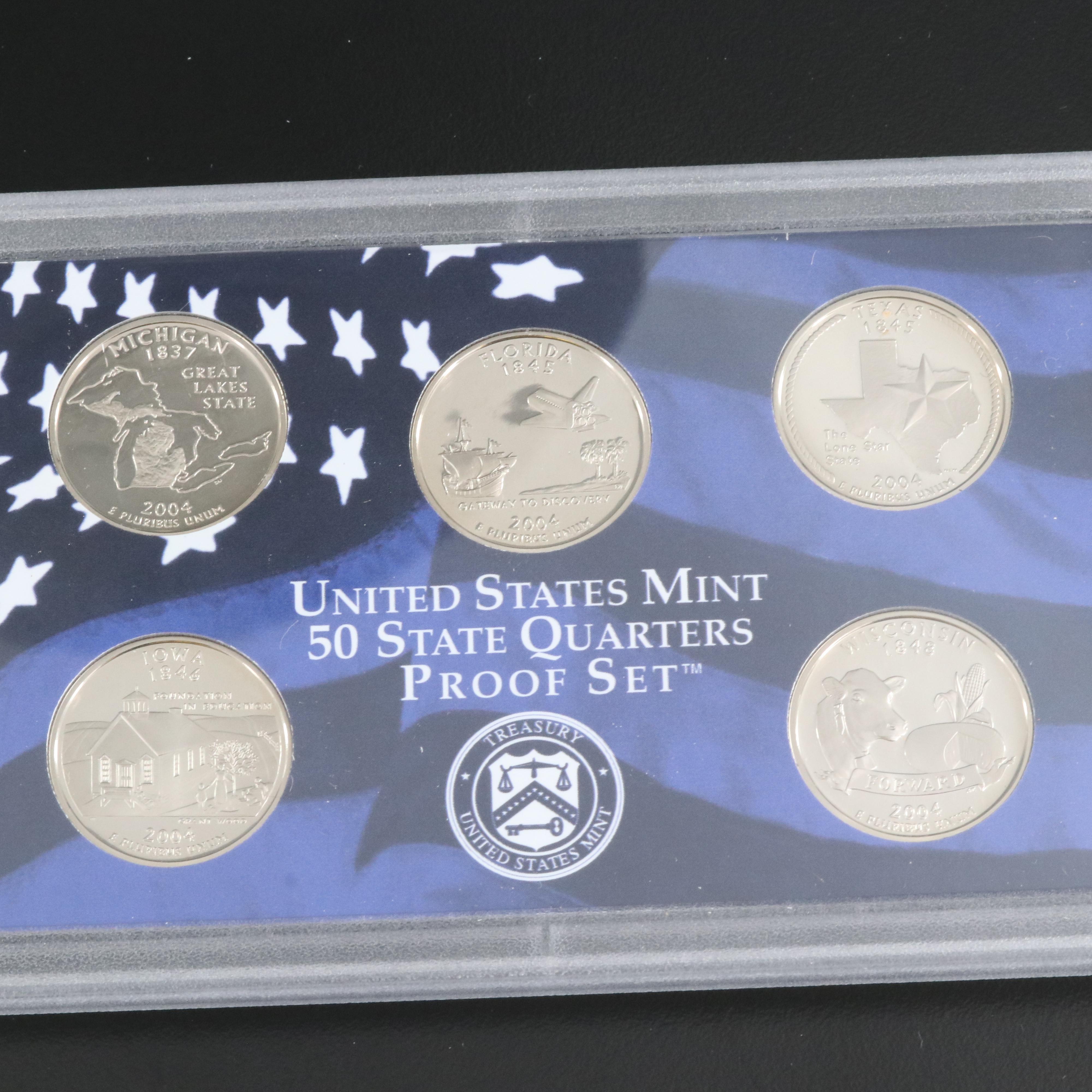 Group of Four State Quarters Proof Sets