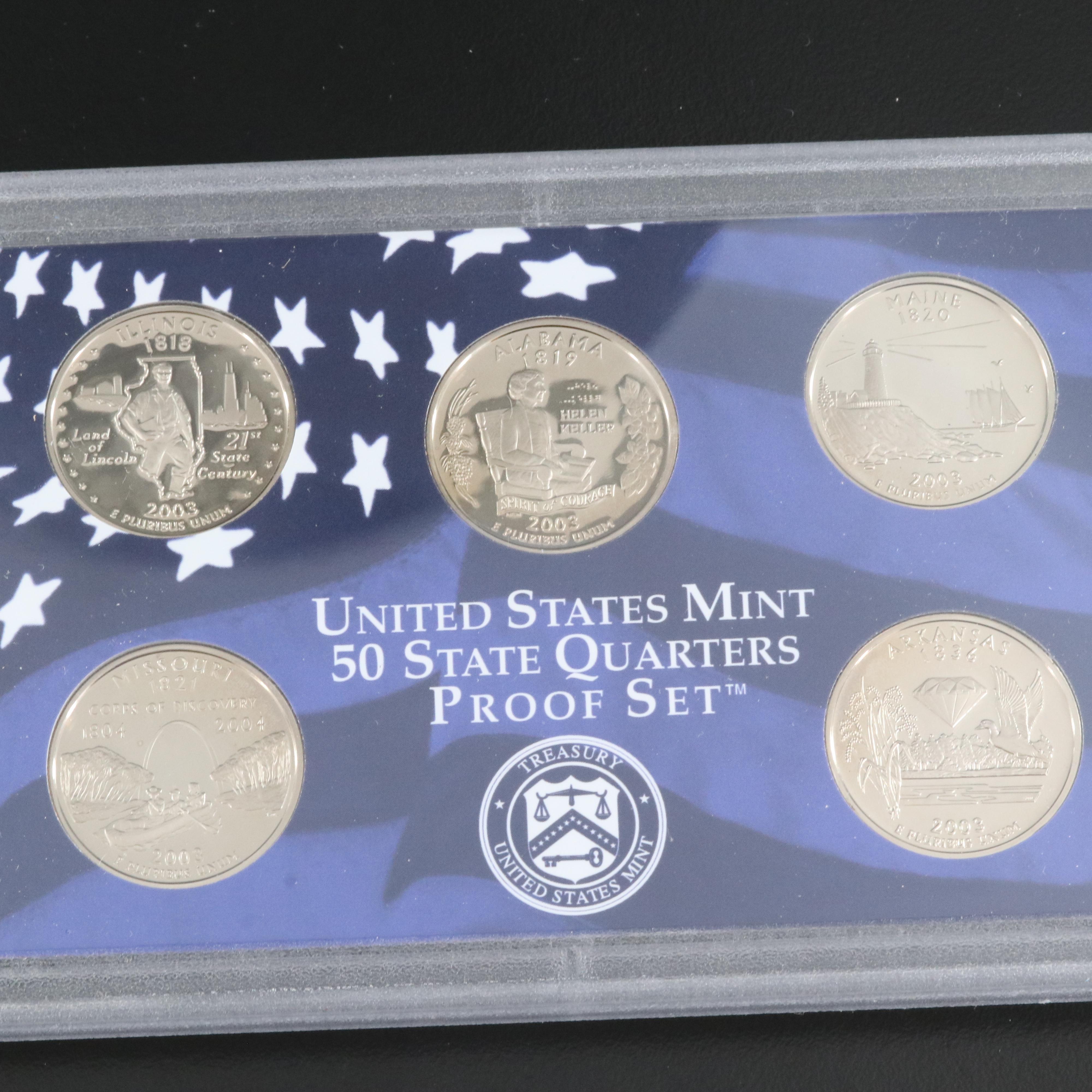 Group of Four State Quarters Proof Sets