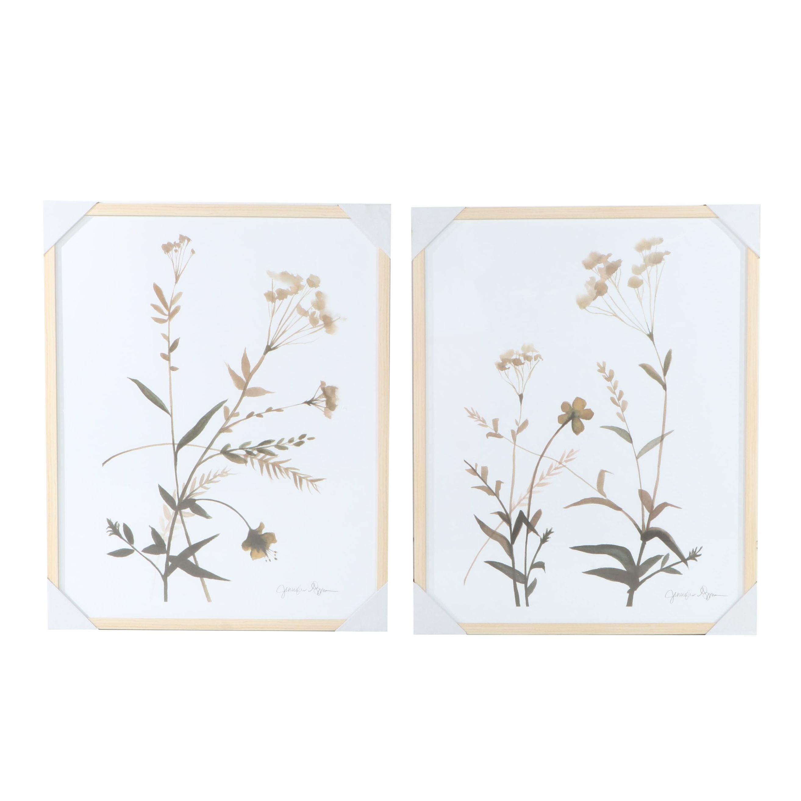 Threshold Contemporary Floral Offset Lithograph Diptych