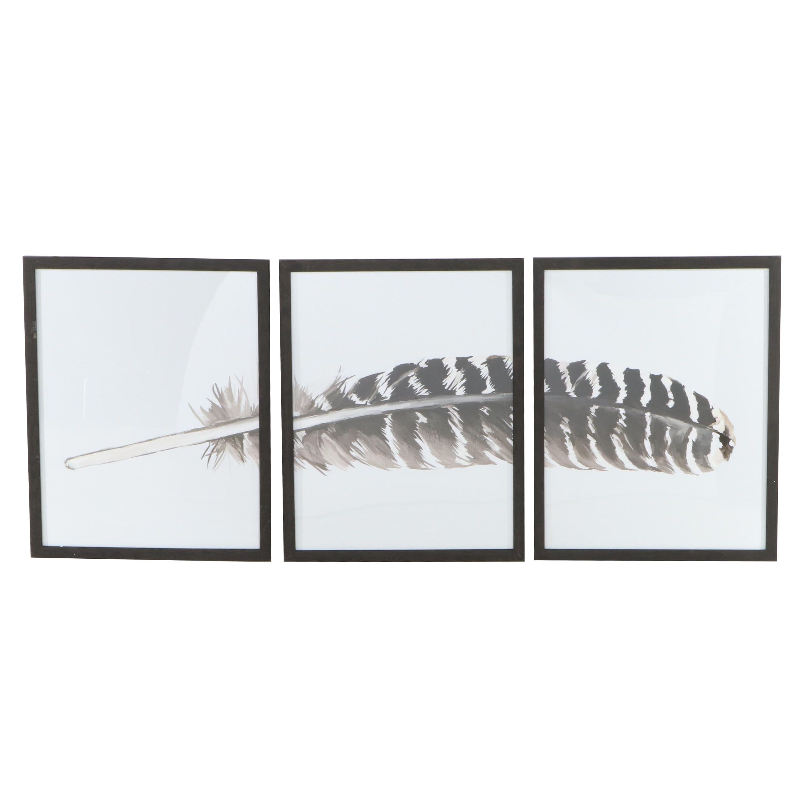 Threshold Contemporary Giclée Triptych of Feather