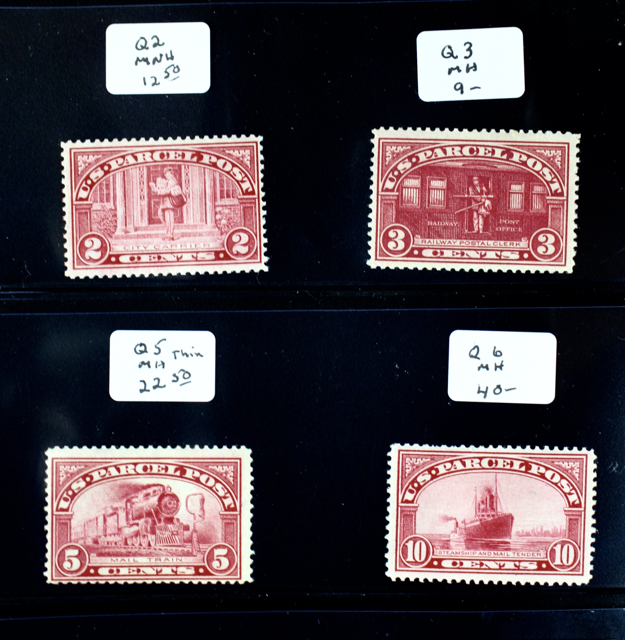 Complete Mint Condition Set of Parcel Post Stamps, Q1 to Q12