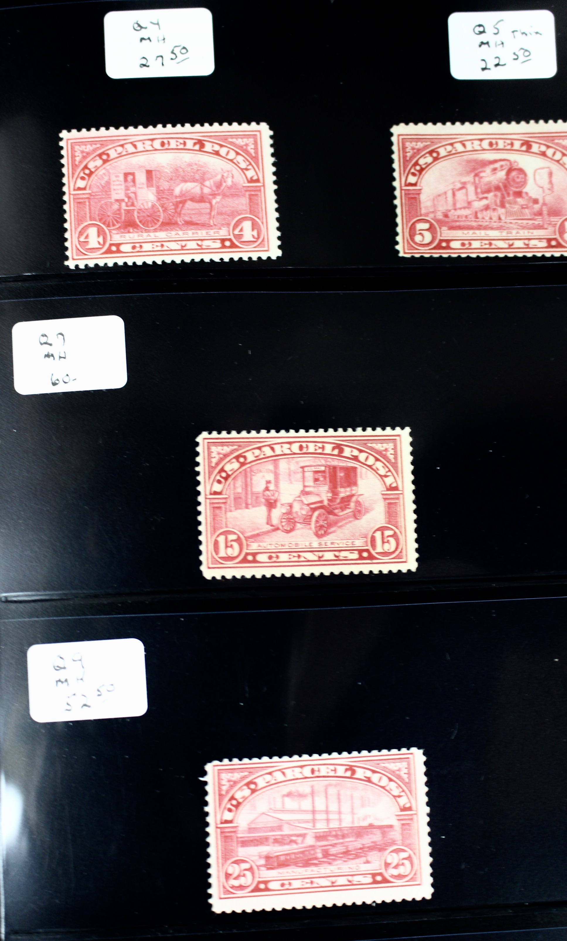 Complete Mint Condition Set of Parcel Post Stamps, Q1 to Q12
