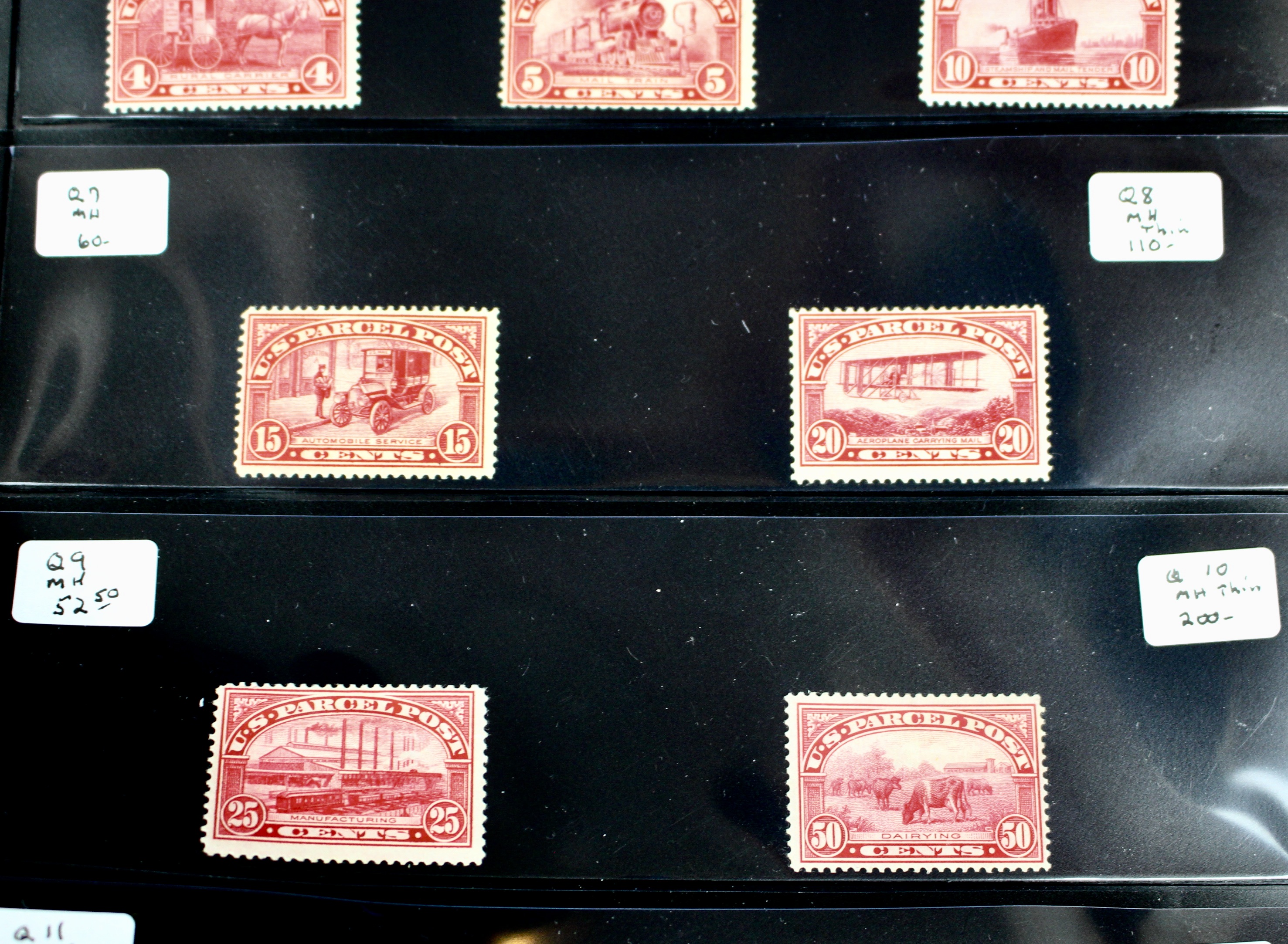 Complete Mint Condition Set of Parcel Post Stamps, Q1 to Q12