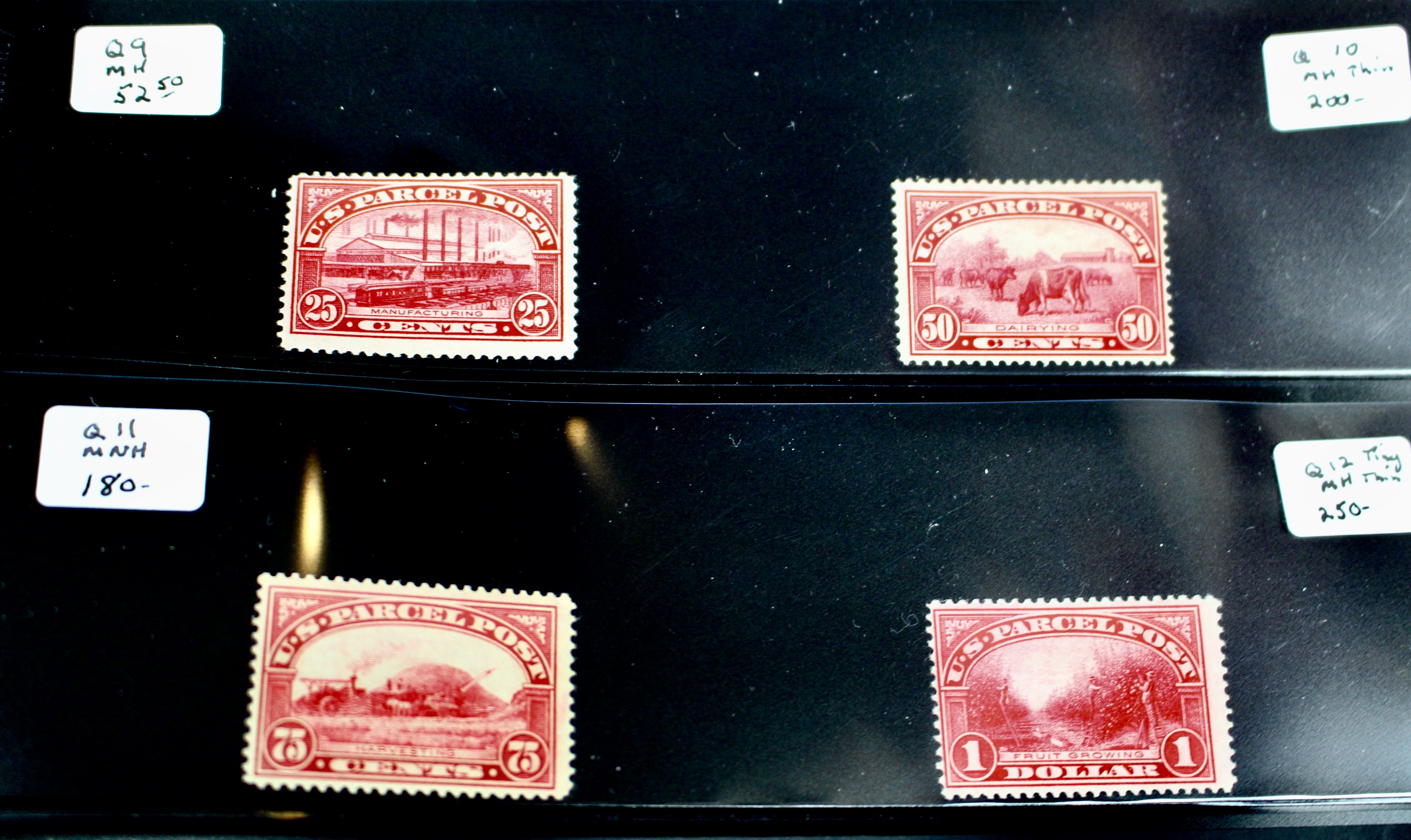 Complete Mint Condition Set of Parcel Post Stamps, Q1 to Q12